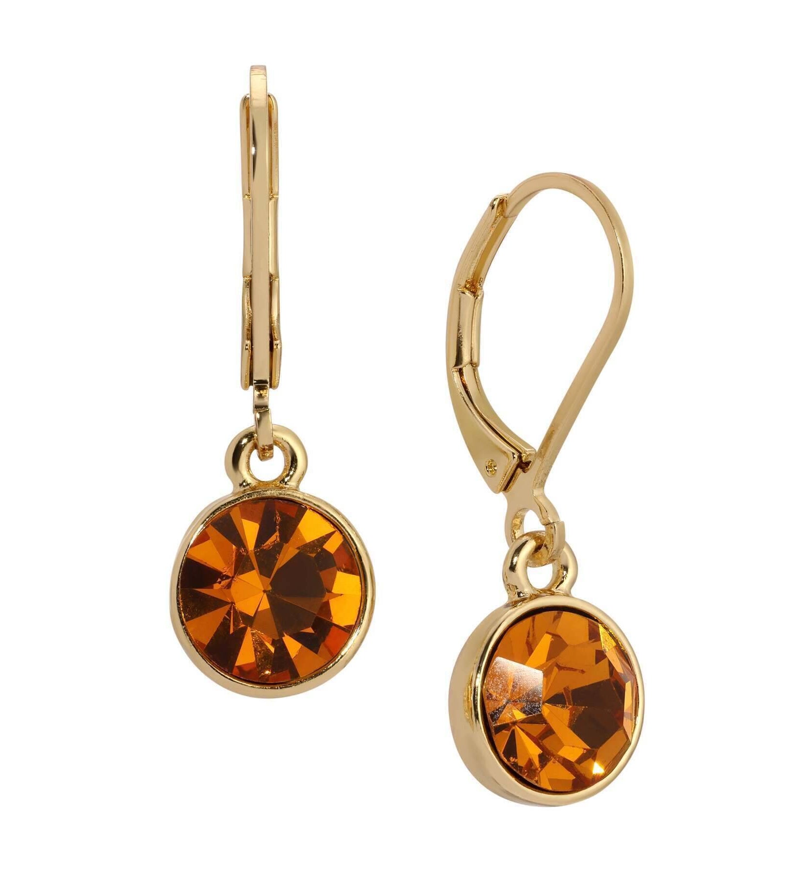 1928 Jewelry Round Crystal Dainty Drop Earrings