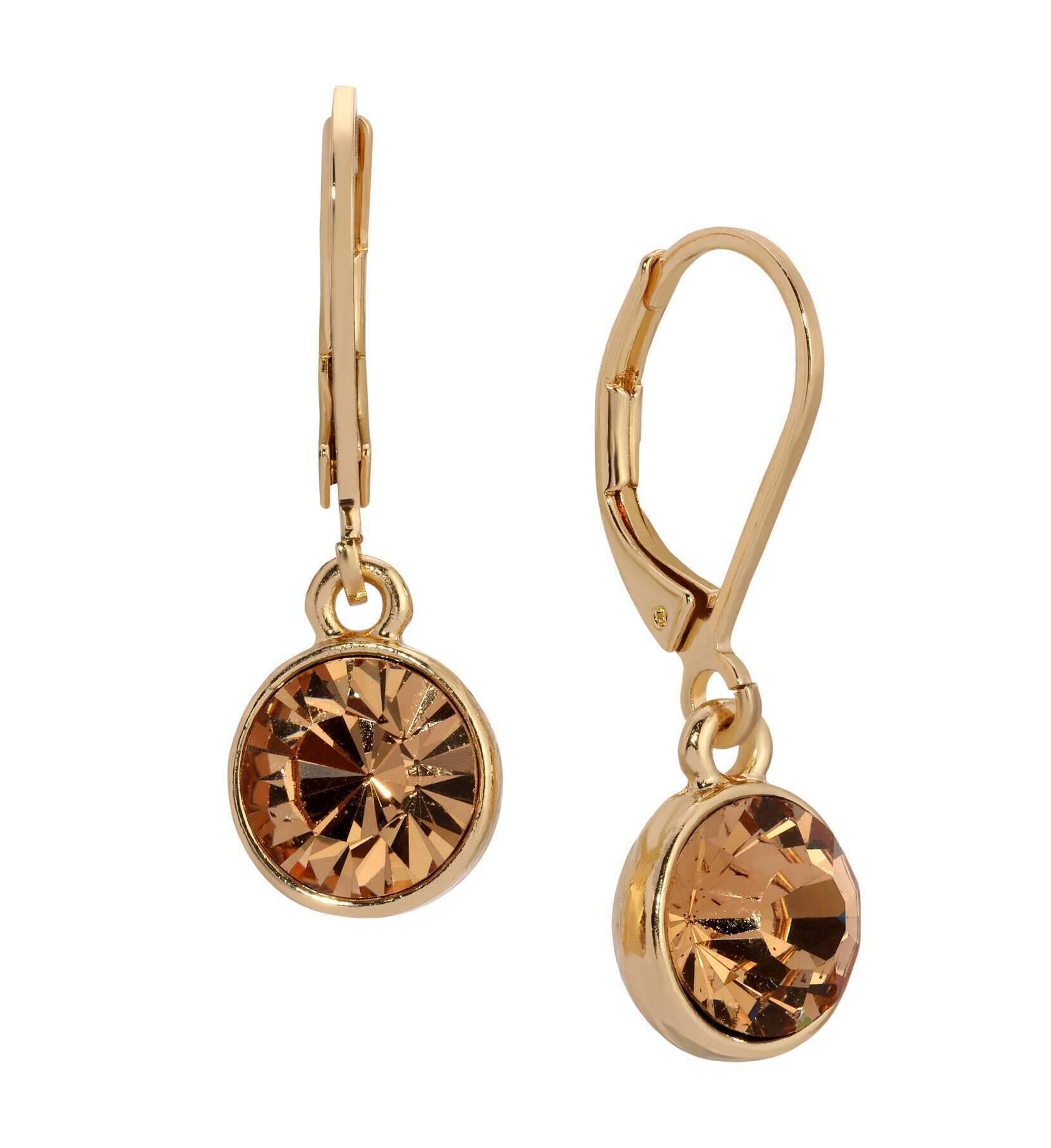 1928 Jewelry Round Crystal Dainty Drop Earrings