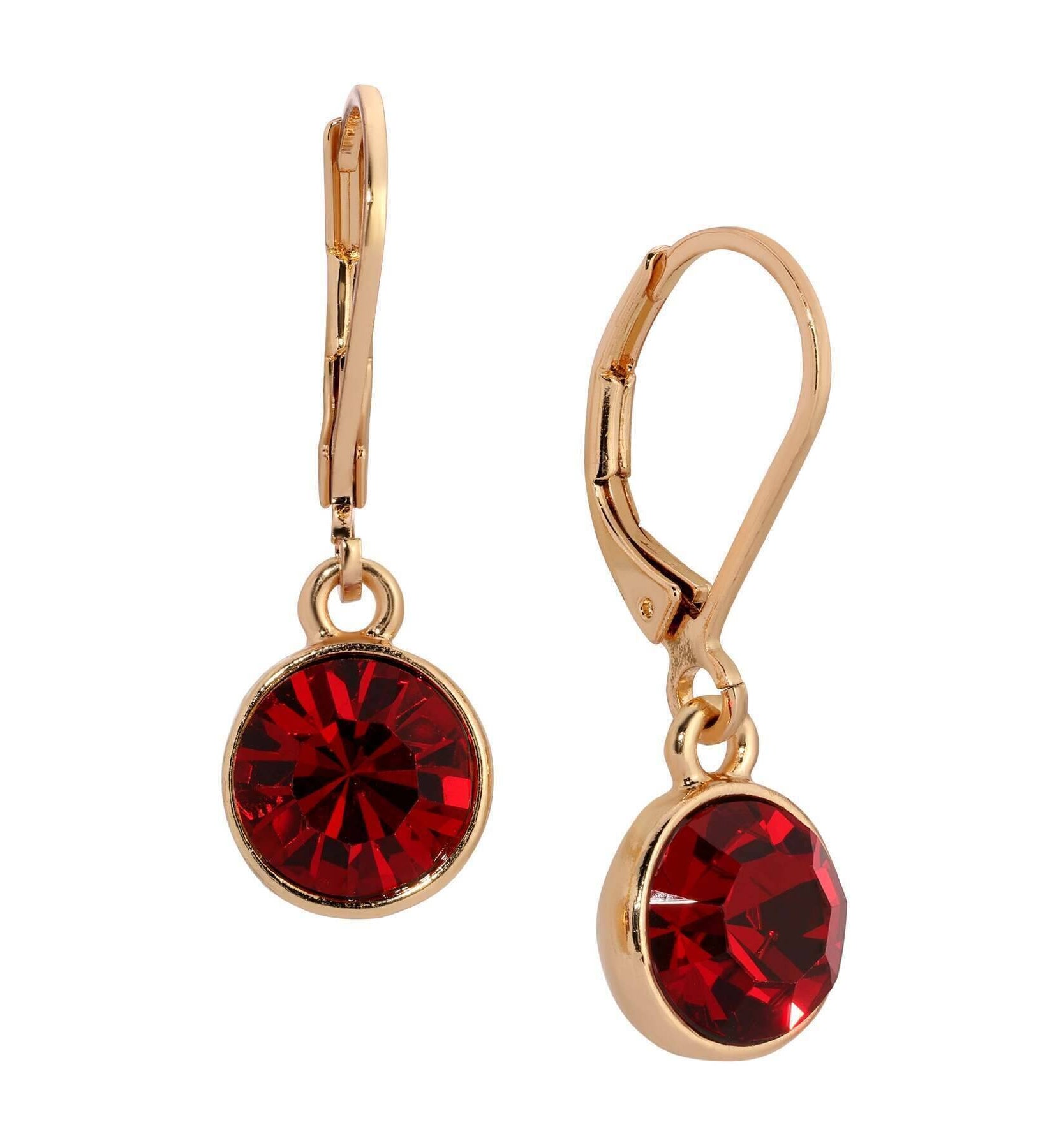 1928 Jewelry Round Crystal Dainty Drop Earrings