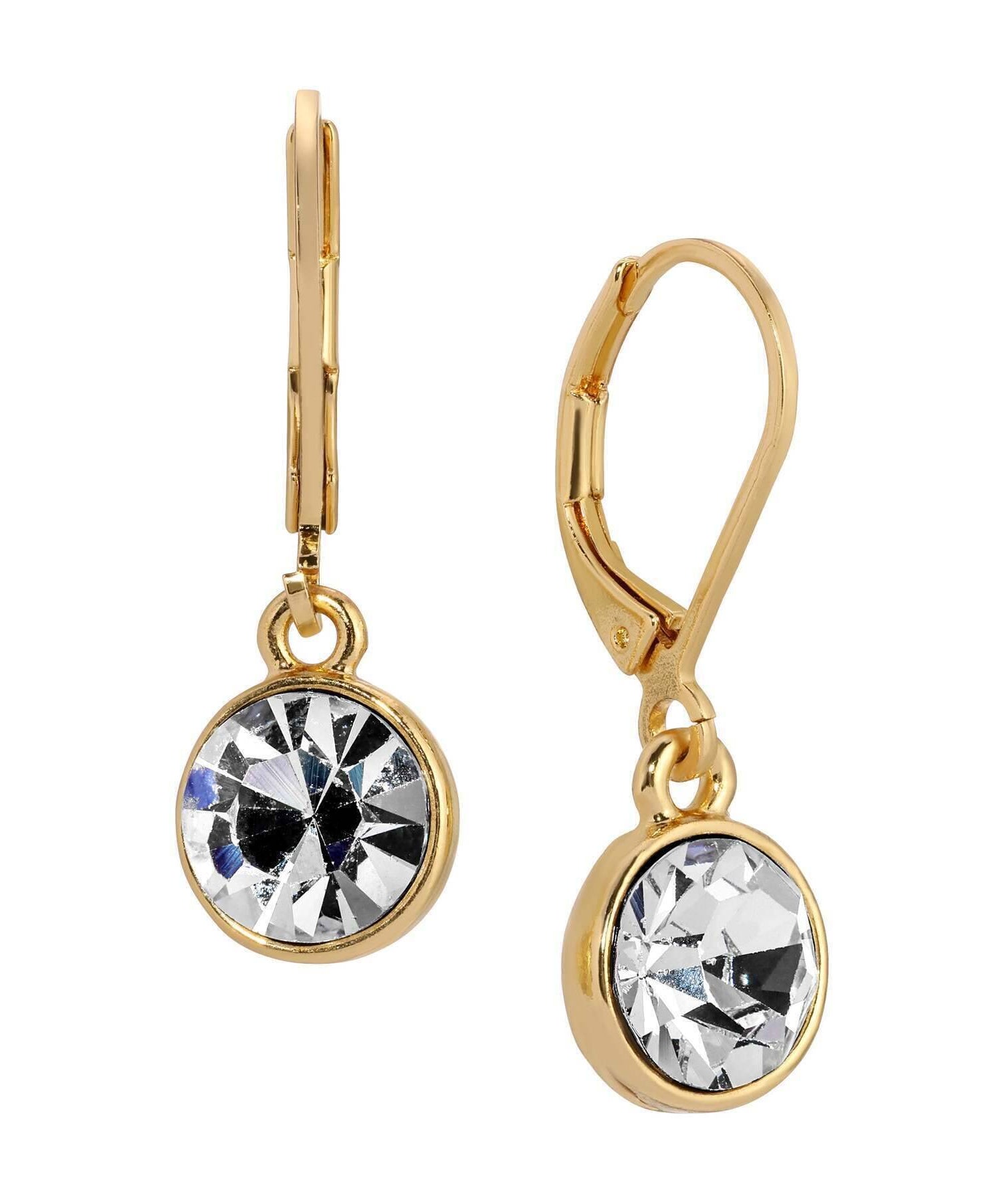 1928 Jewelry Round Crystal Dainty Drop Earrings