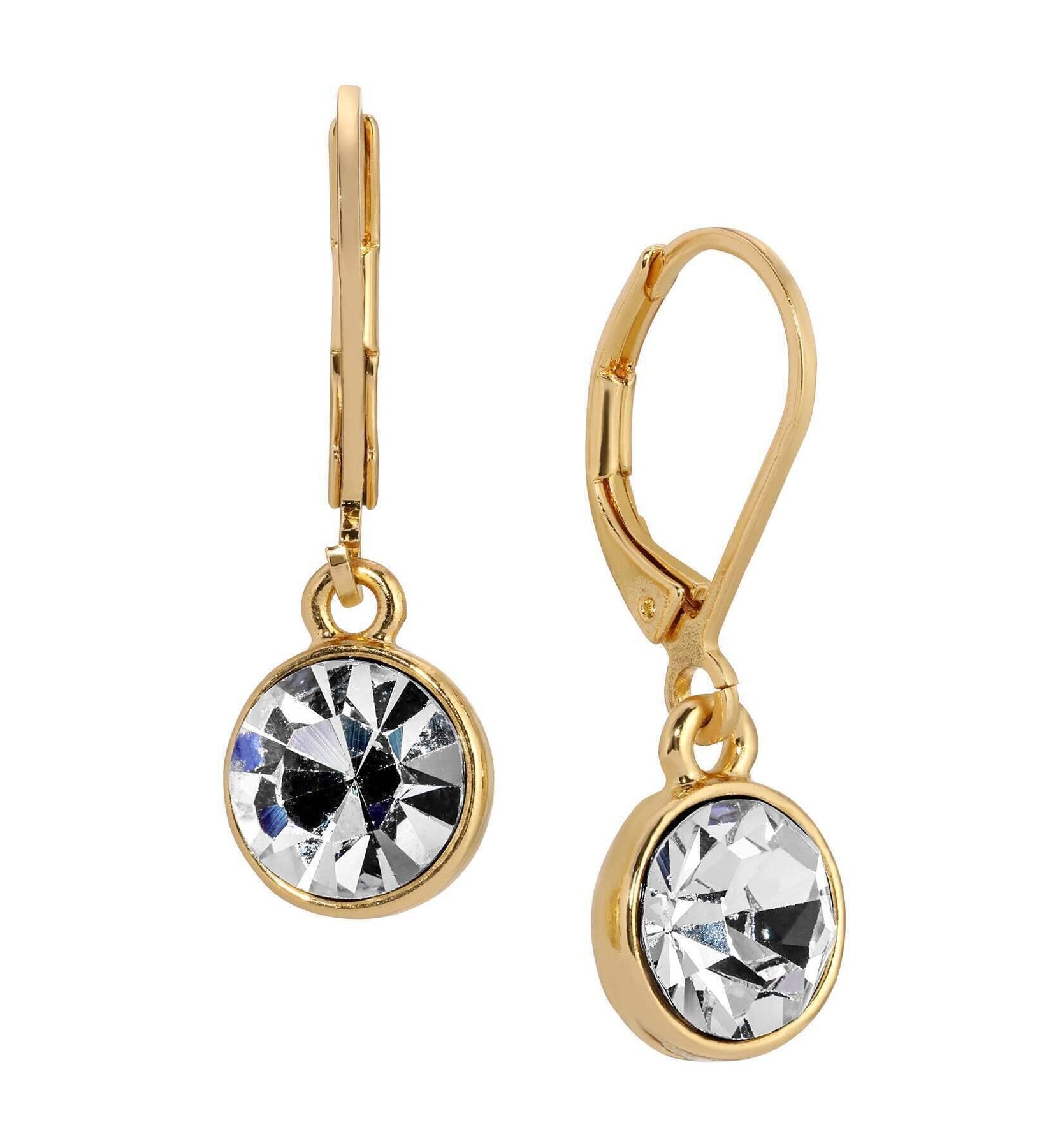 1928 Jewelry Round Crystal Dainty Drop Earrings