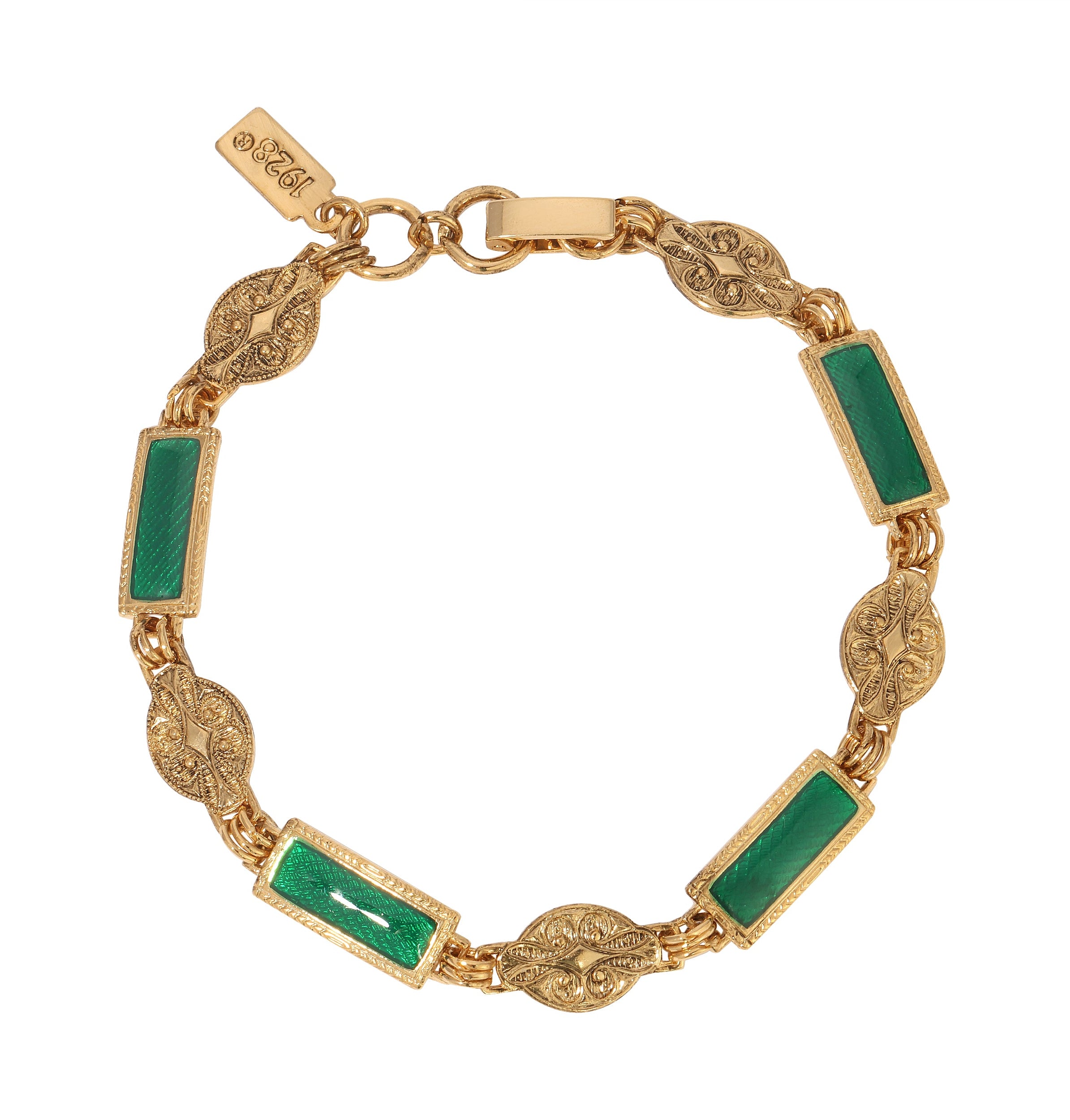 1928 Jewelry Baroque Heirloom Gold Link Bracelet