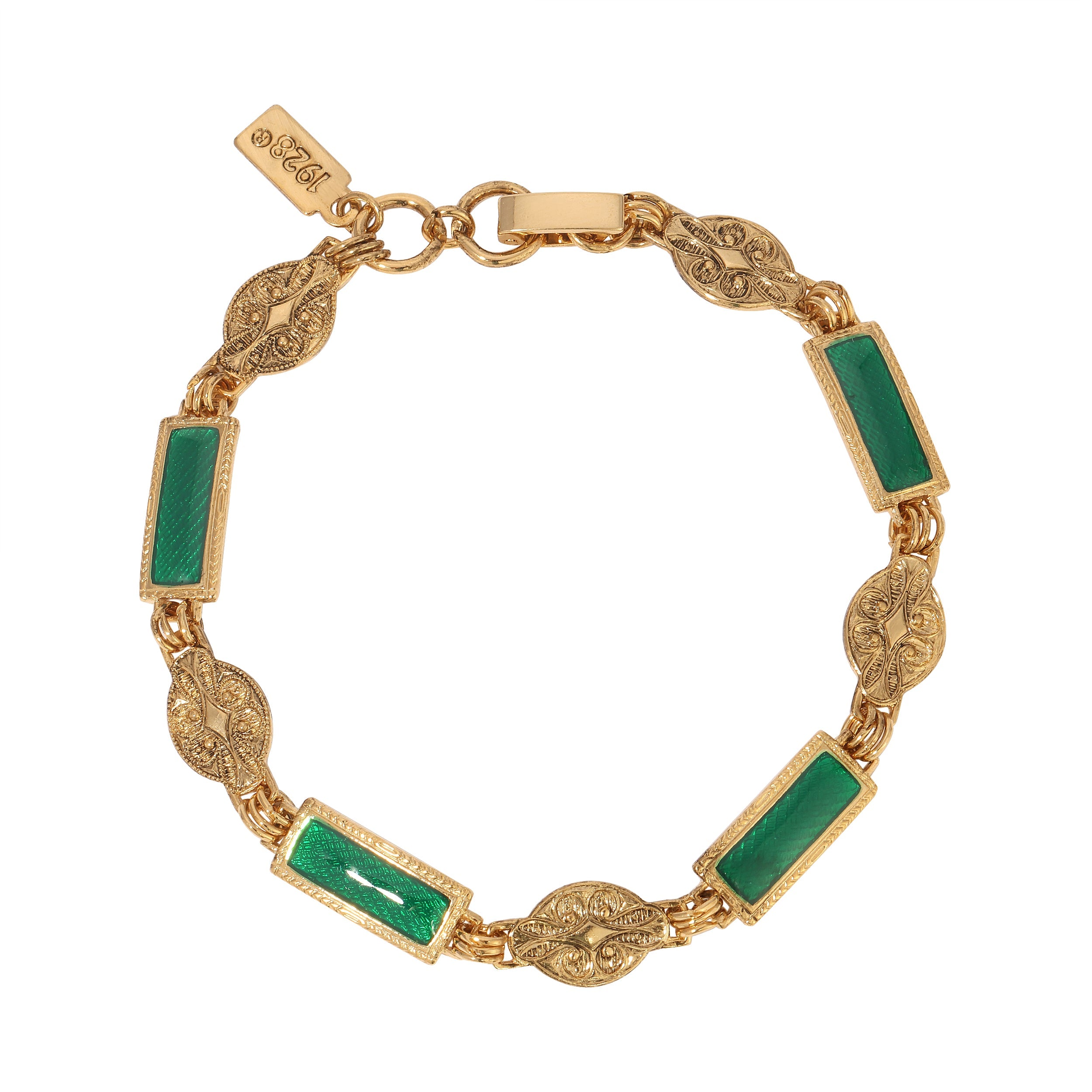 1928 Jewelry Baroque Heirloom Gold Link Bracelet
