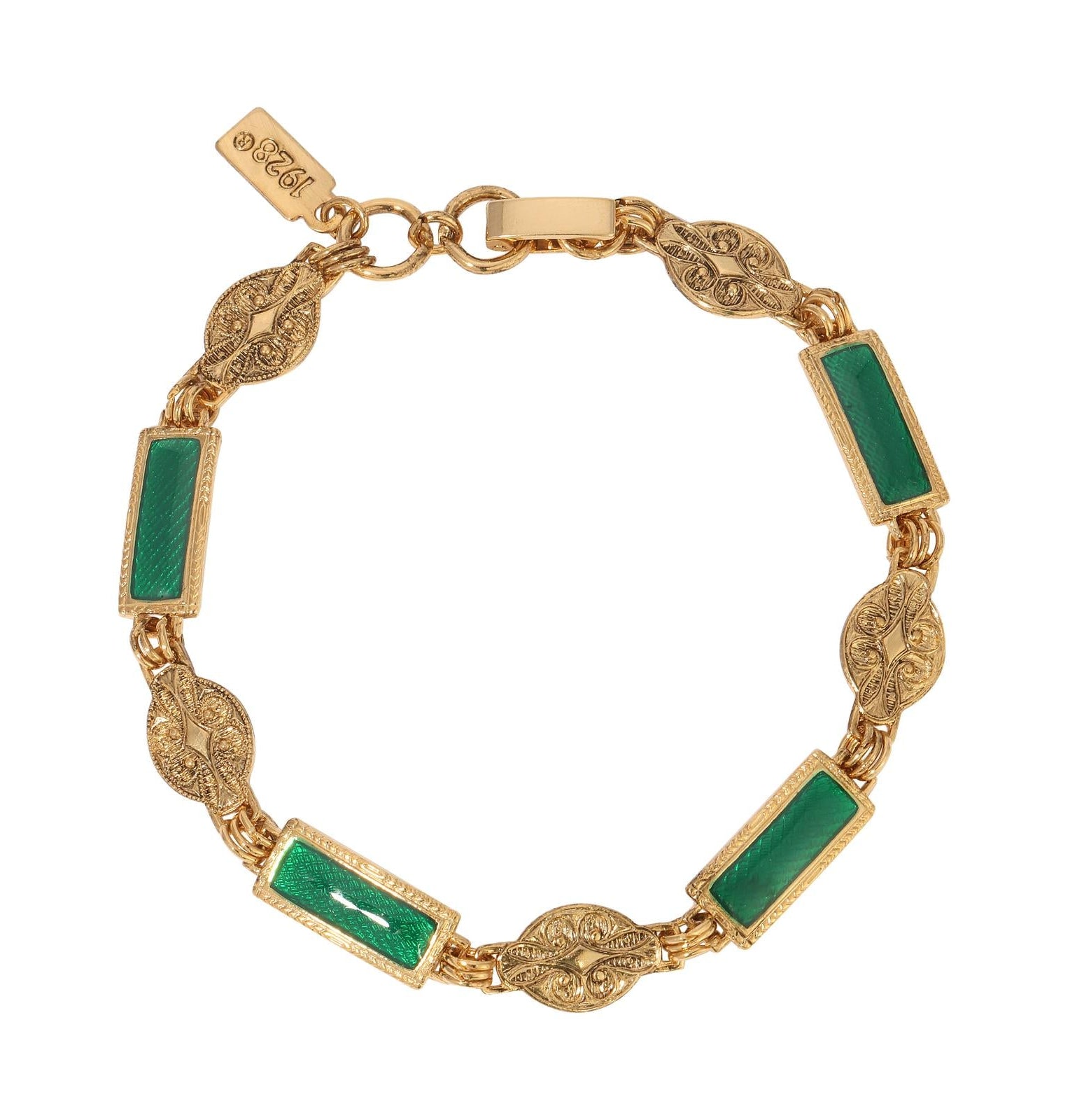 1928 Jewelry Baroque Heirloom Gold Link Bracelet
