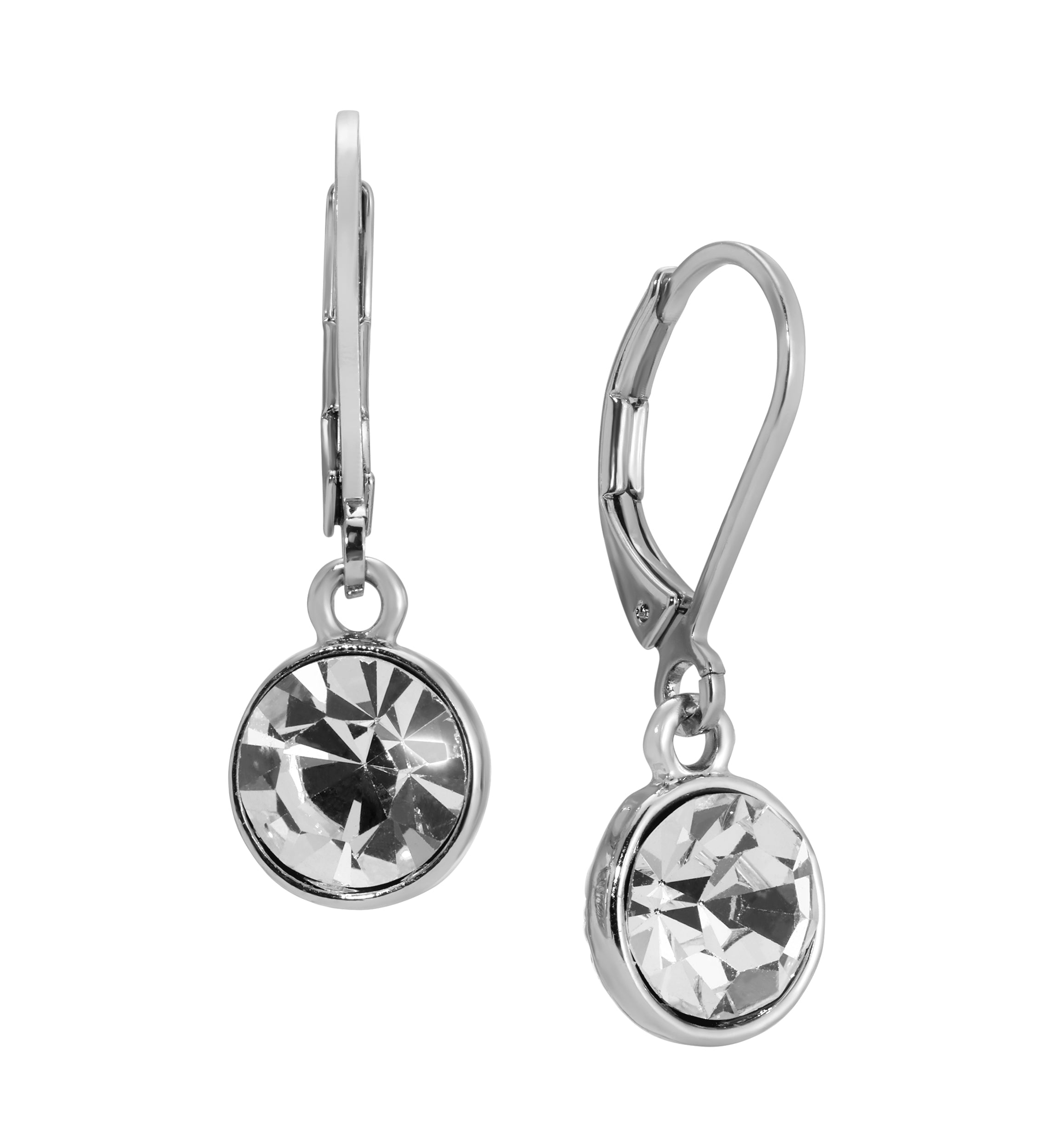 1928 Jewelry Round Crystal Dainty Drop Earrings
