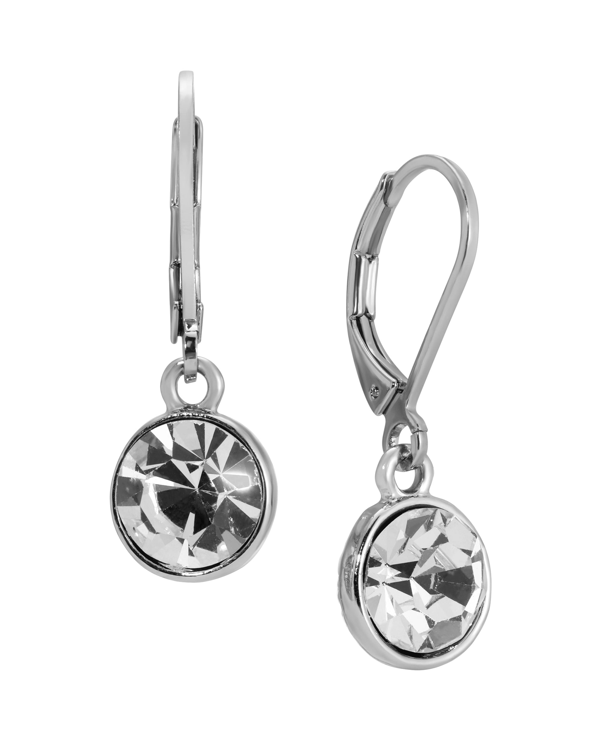 1928 Jewelry Round Crystal Dainty Drop Earrings