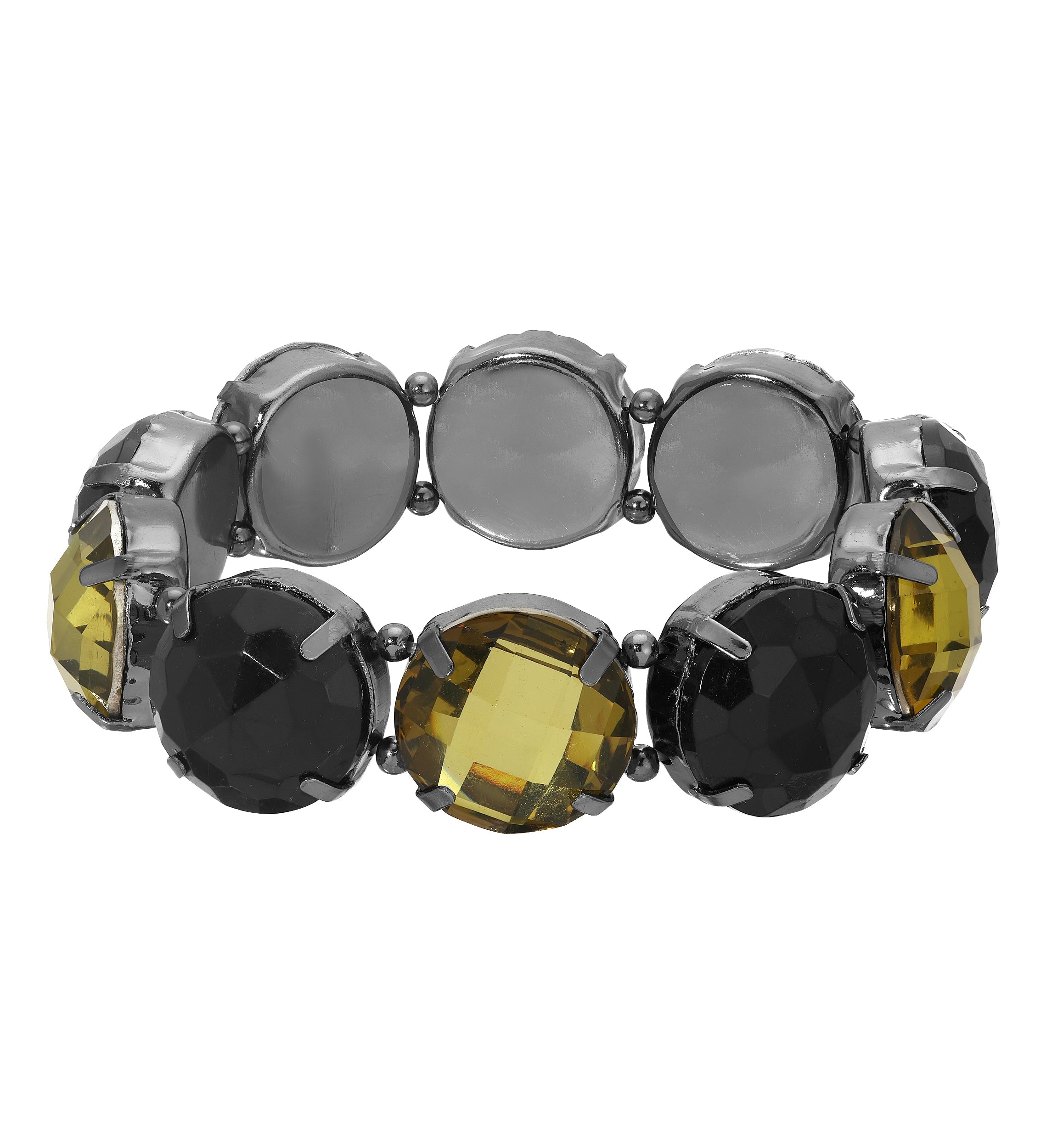 1928 Jewelry Topaz & Black Stone Stretch Bracelet