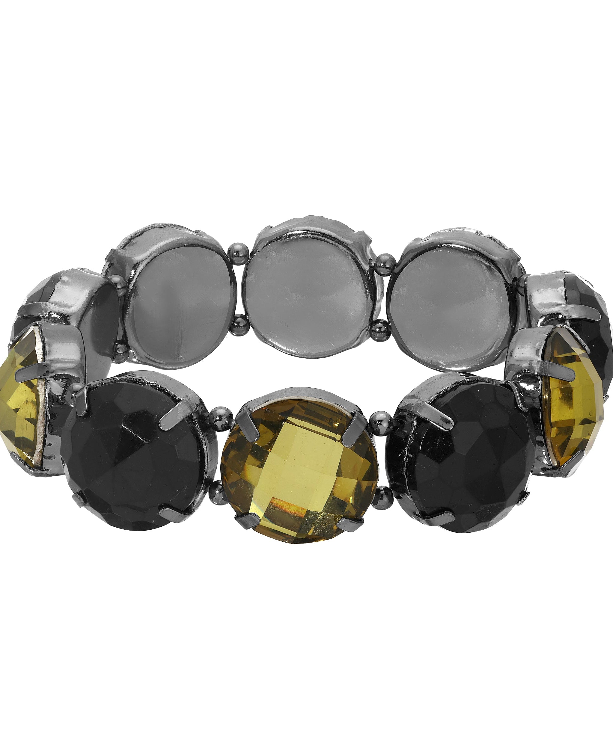 1928 Jewelry Topaz & Black Stone Stretch Bracelet