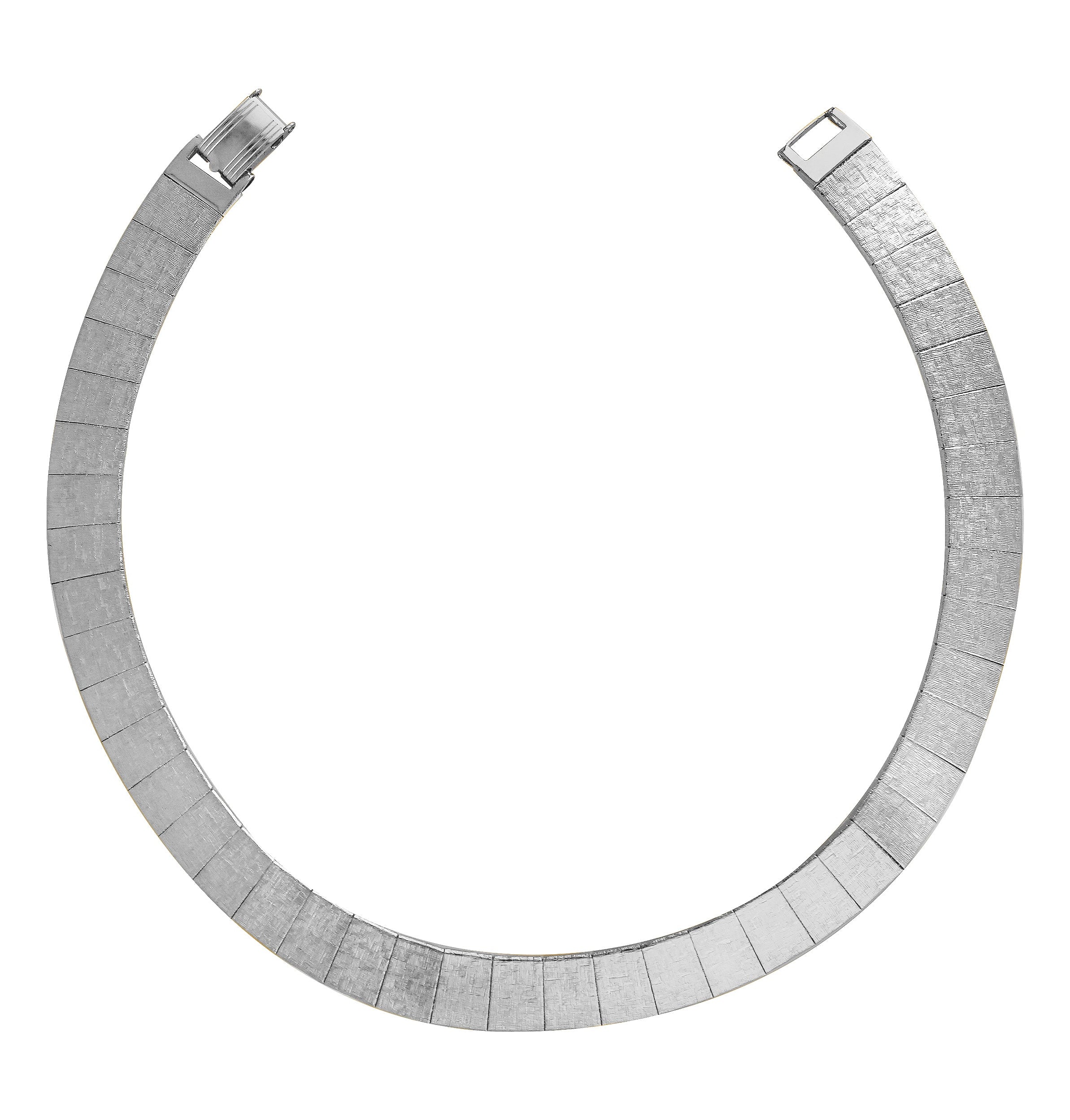1928 Jewelry Textured Metal Link Mesh Collar Necklace