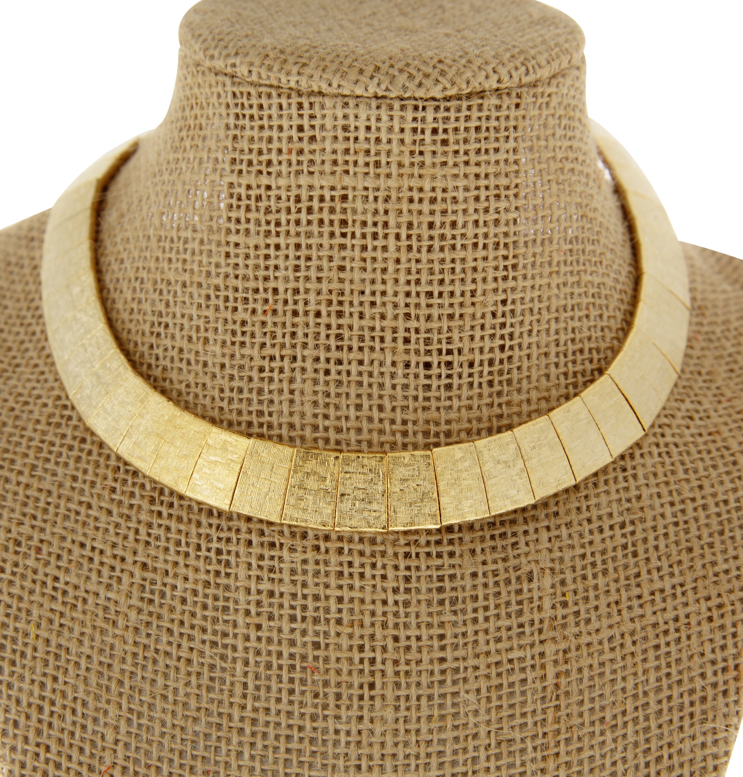 1928 Jewelry Textured Metal Link Mesh Collar Necklace