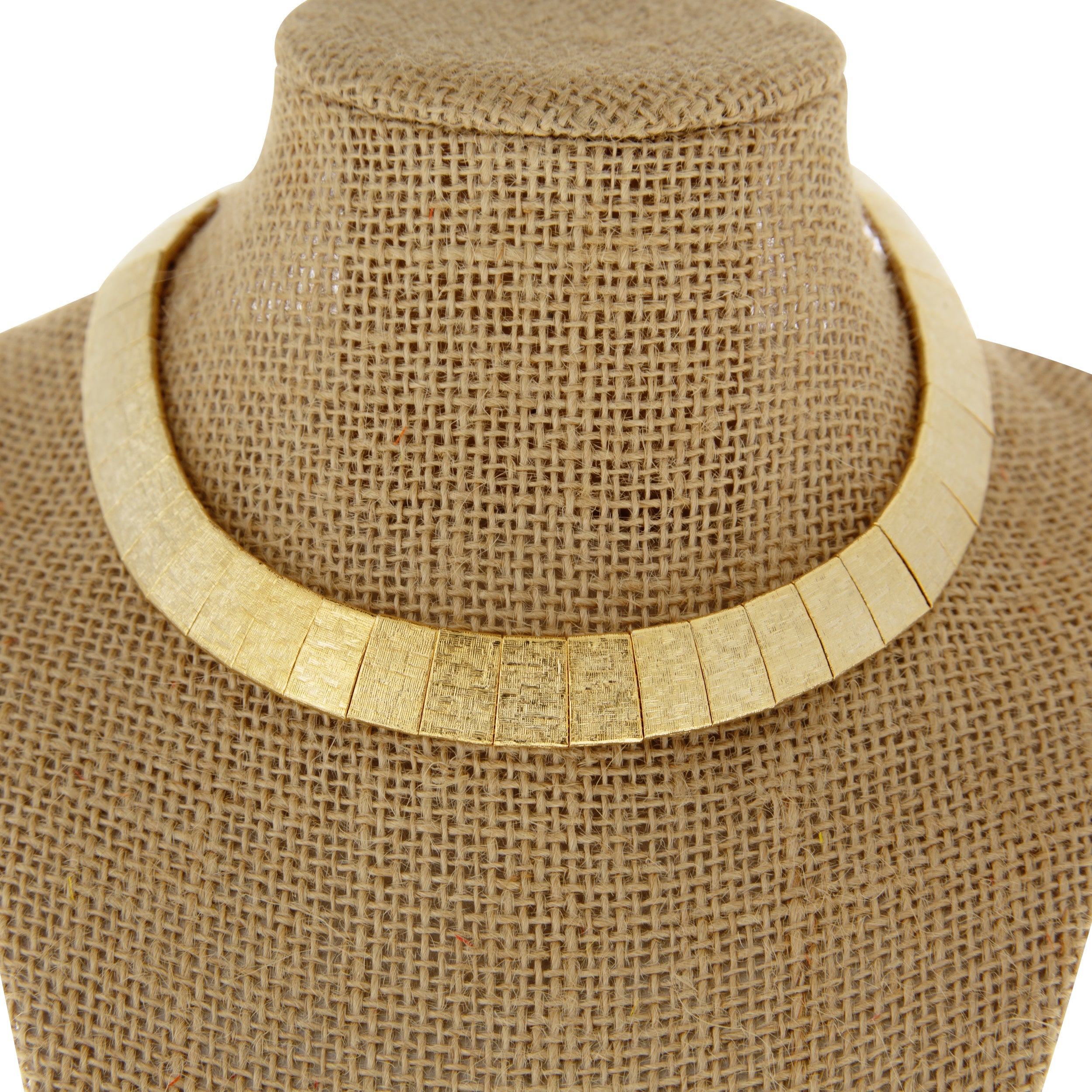 1928 Jewelry Textured Metal Link Mesh Collar Necklace