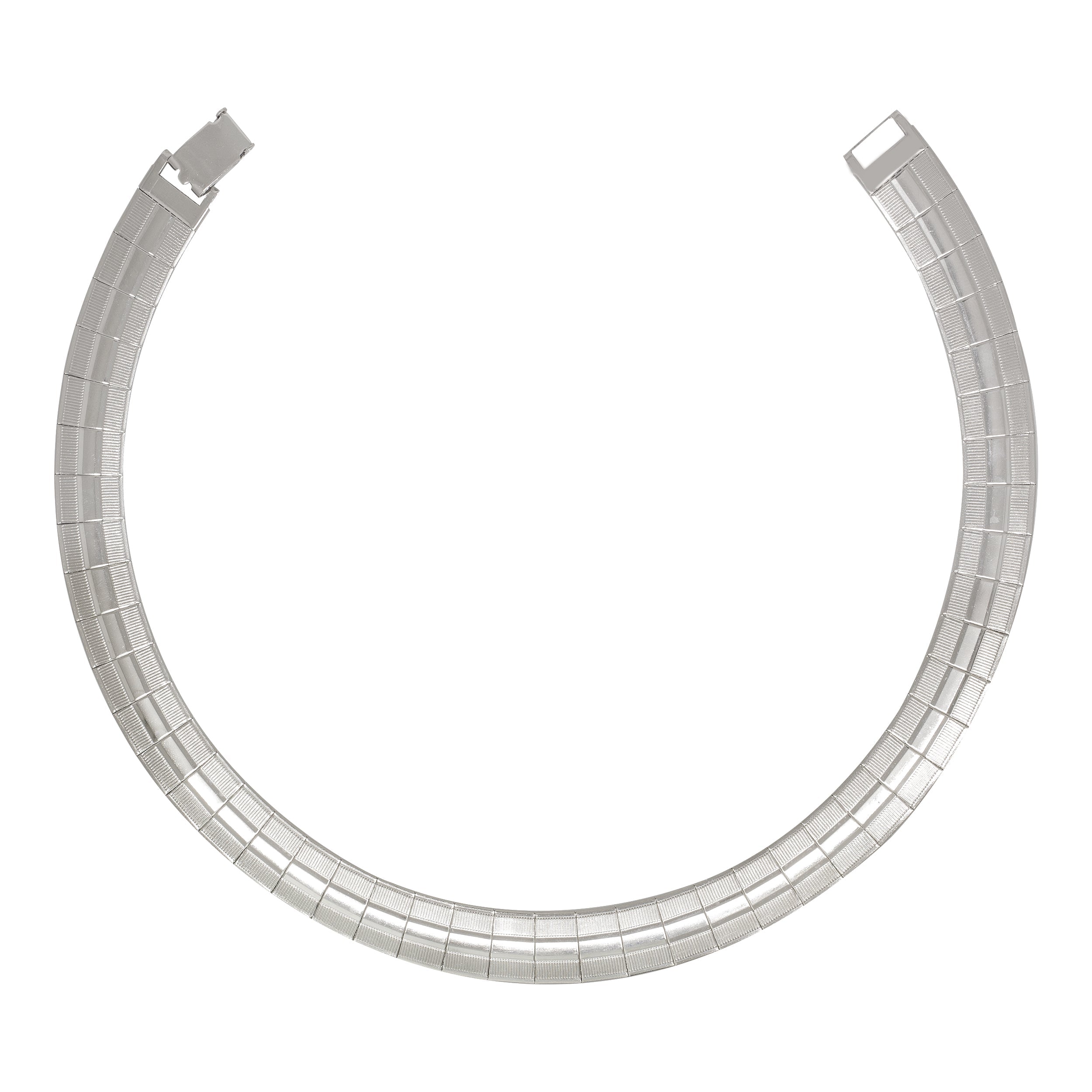 1928 Jewelry Silver Textured Lines Mesh Collar Necklace