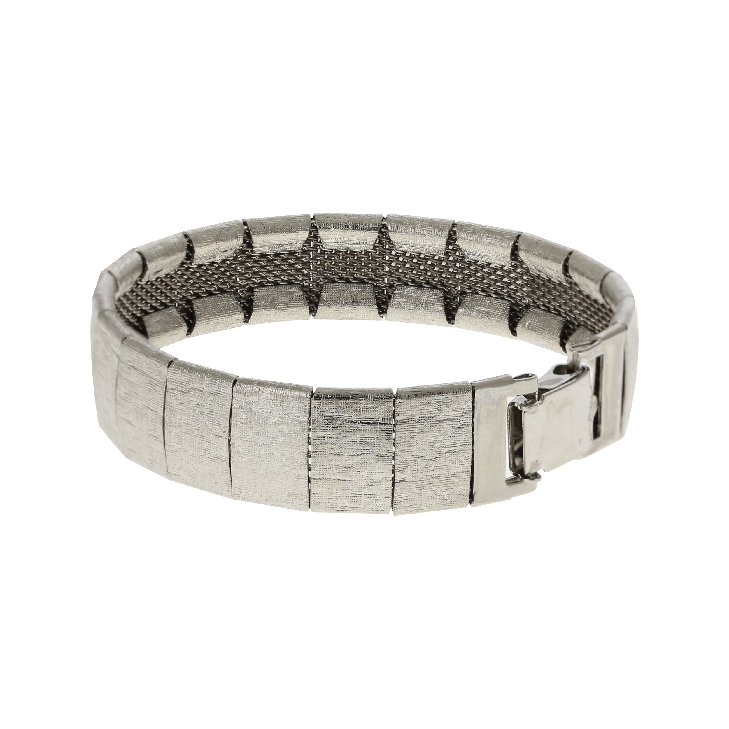 1928 Jewelry Textured Metal Link Mesh Bracelet