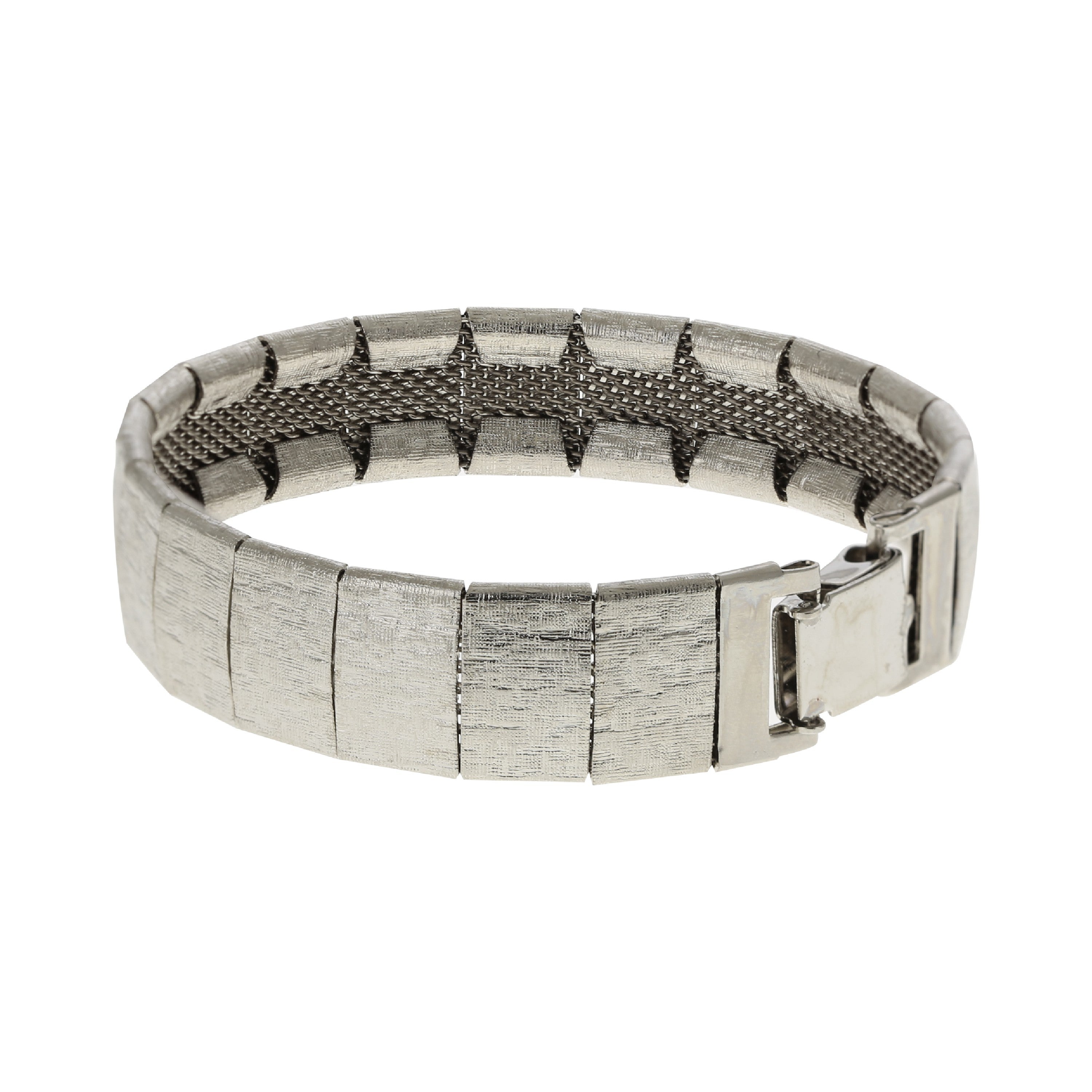 1928 Jewelry Textured Metal Link Mesh Bracelet