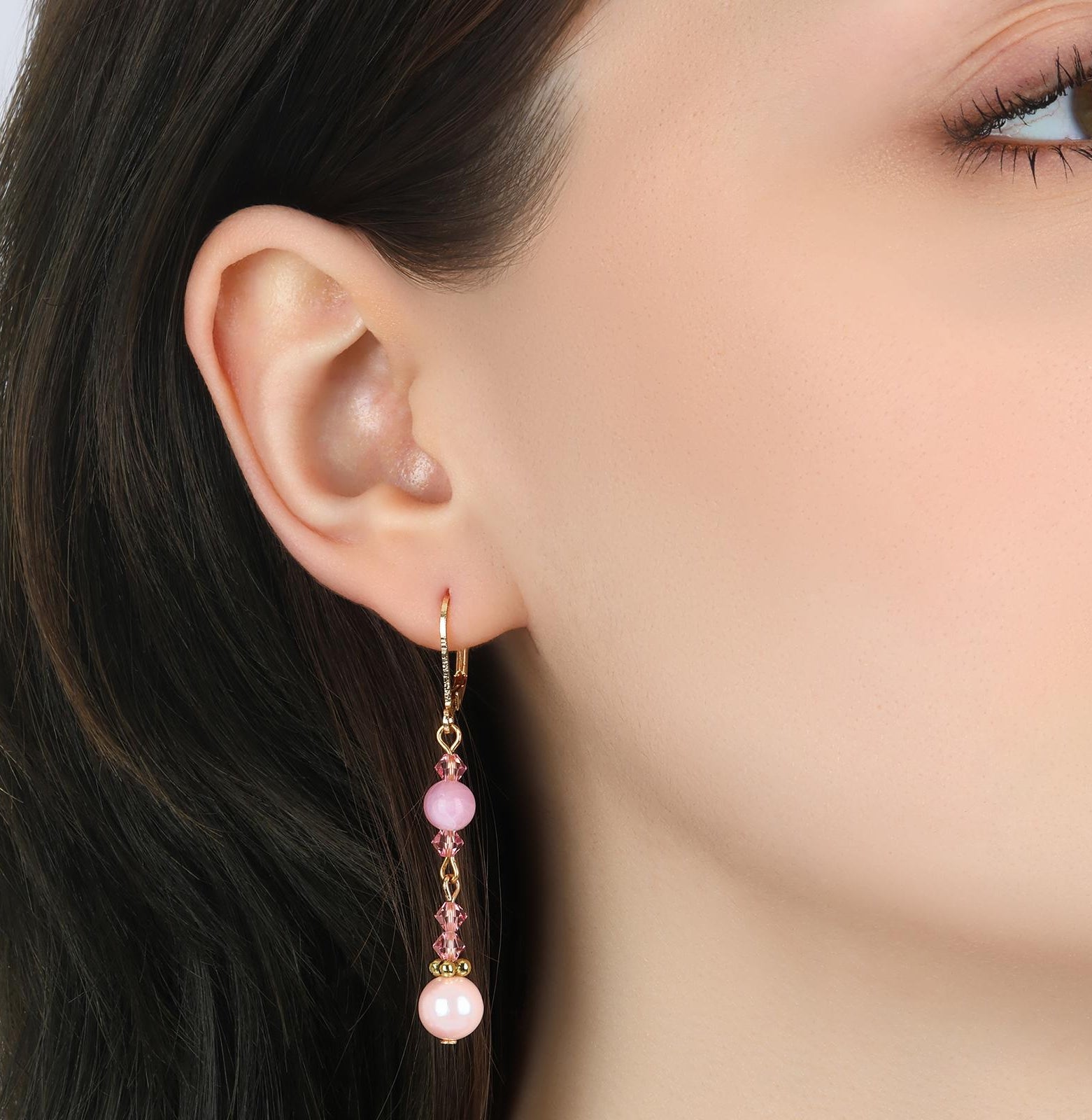 1928 Jewelry Rosabella Faux Pearl & Crystal Dangling Earrings