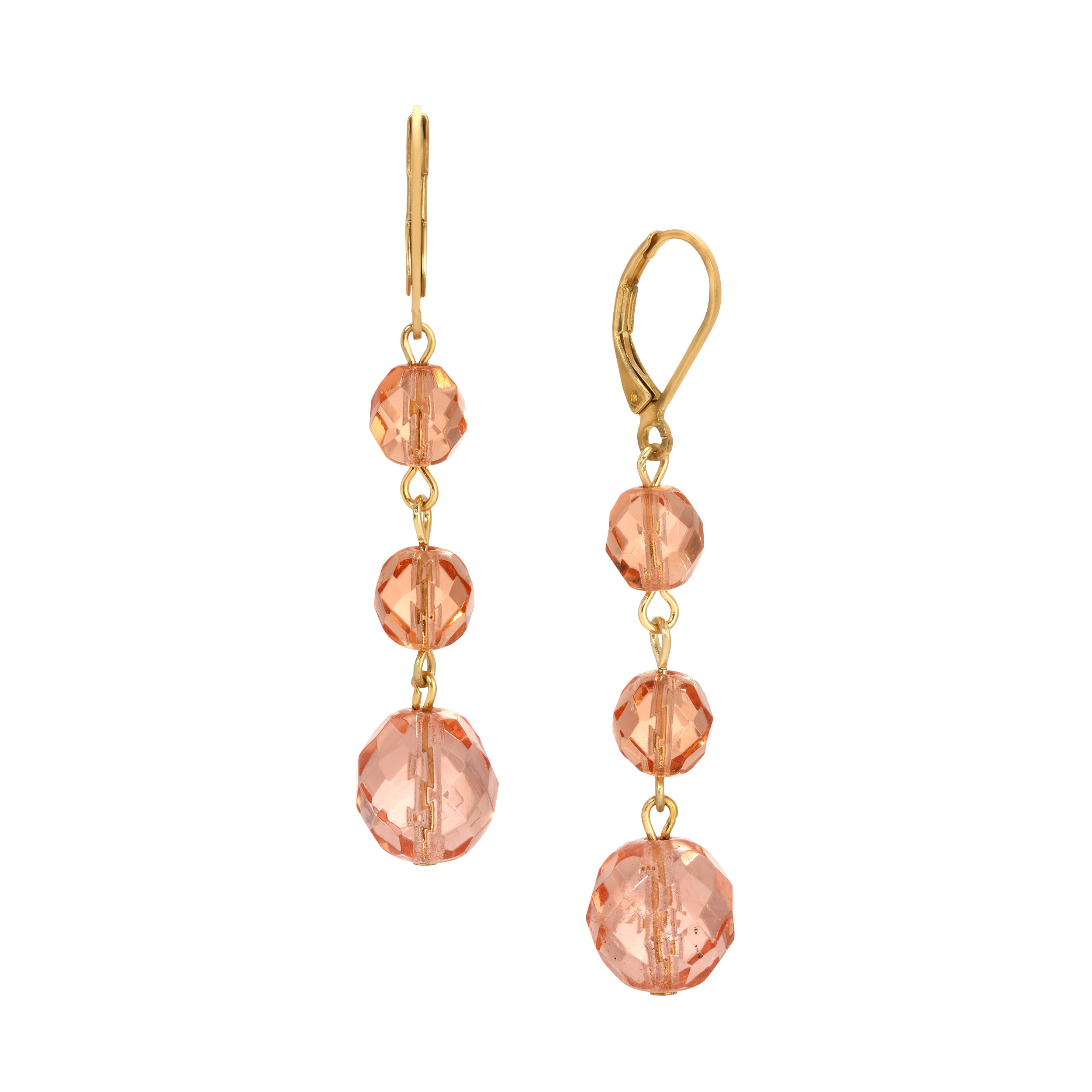 Rosaline Round Bead Drop Leverback Earrings