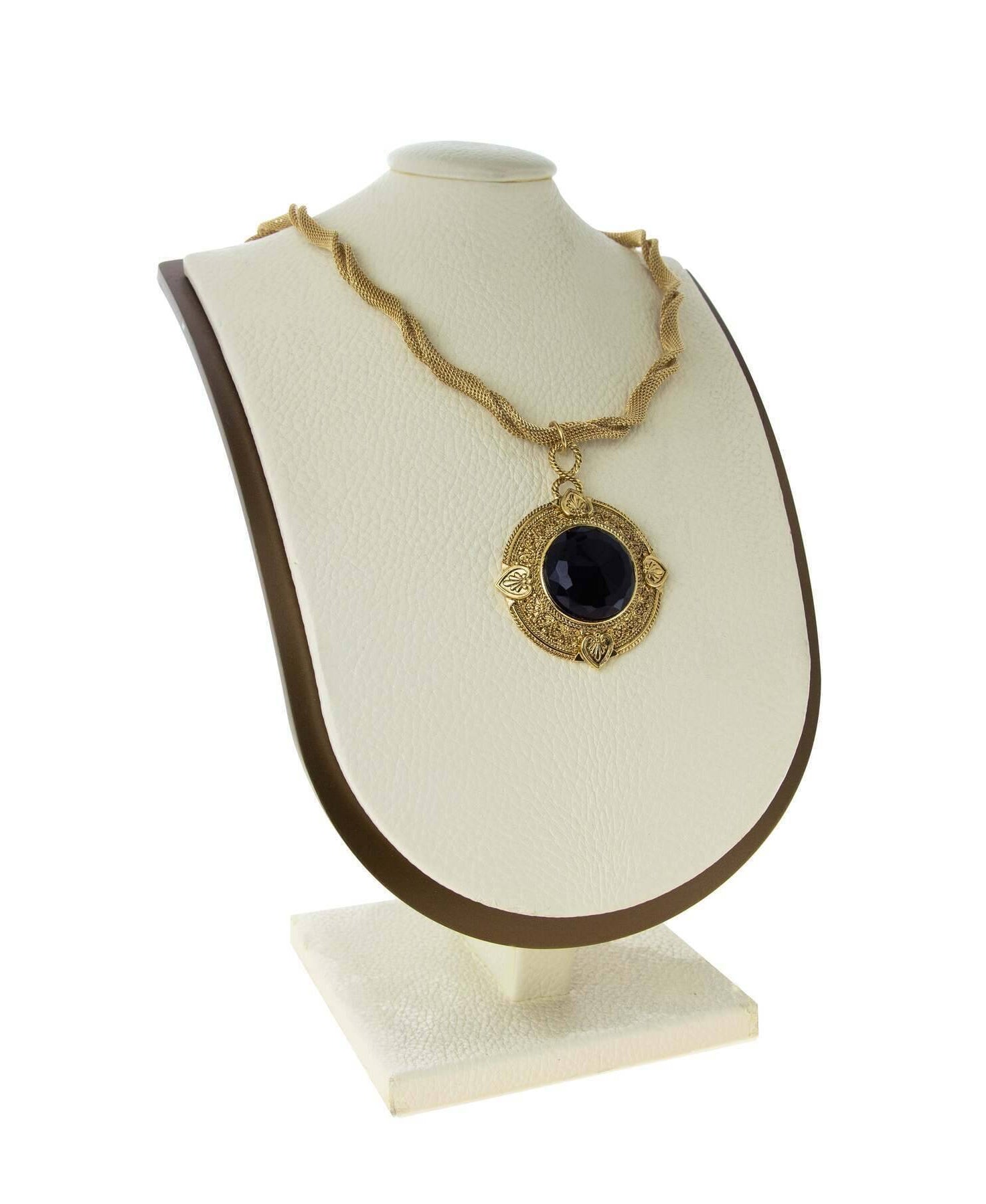 1928 Jewelry Golden Era Noir Et Clair Jet Black Stone Necklace