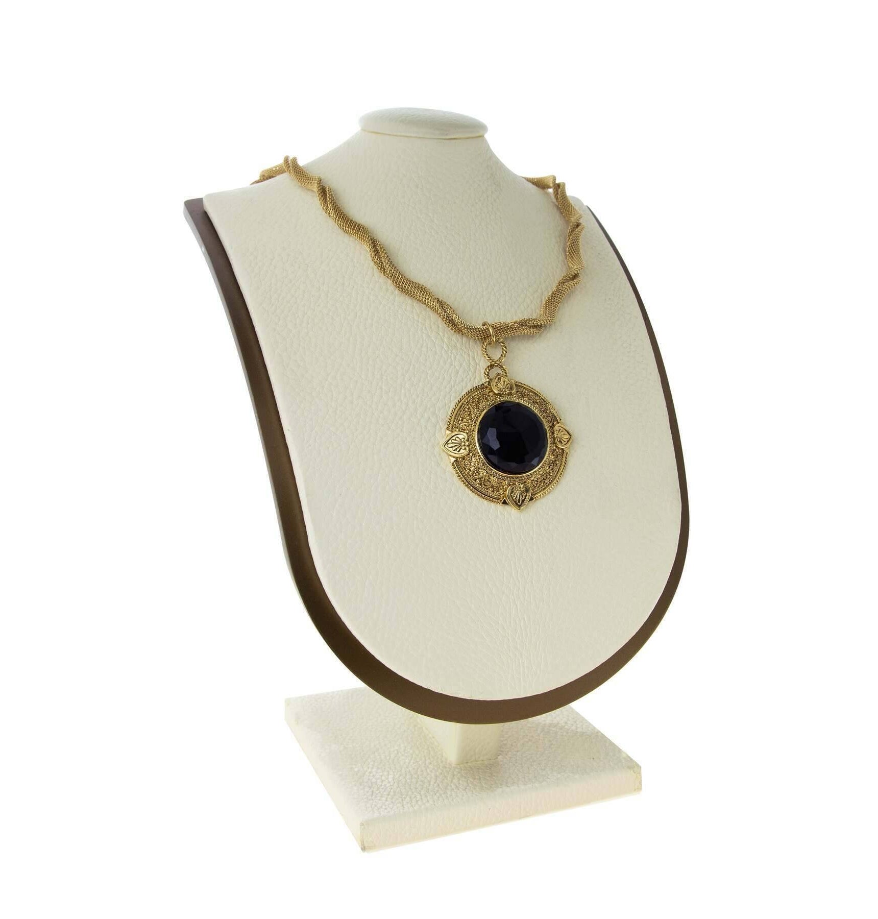 1928 Jewelry Golden Era Noir Et Clair Jet Black Stone Necklace