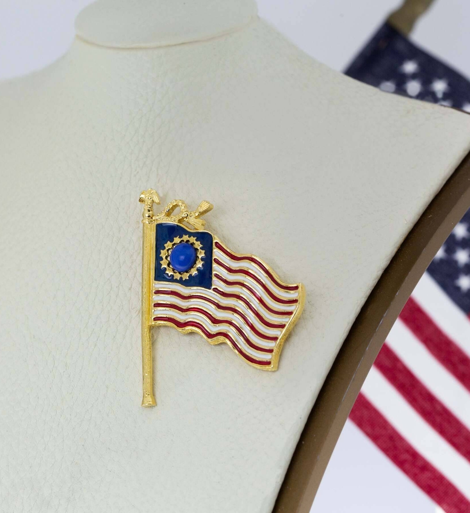 1928 Jewelry 13-Star American Flag Patriotic Pin
