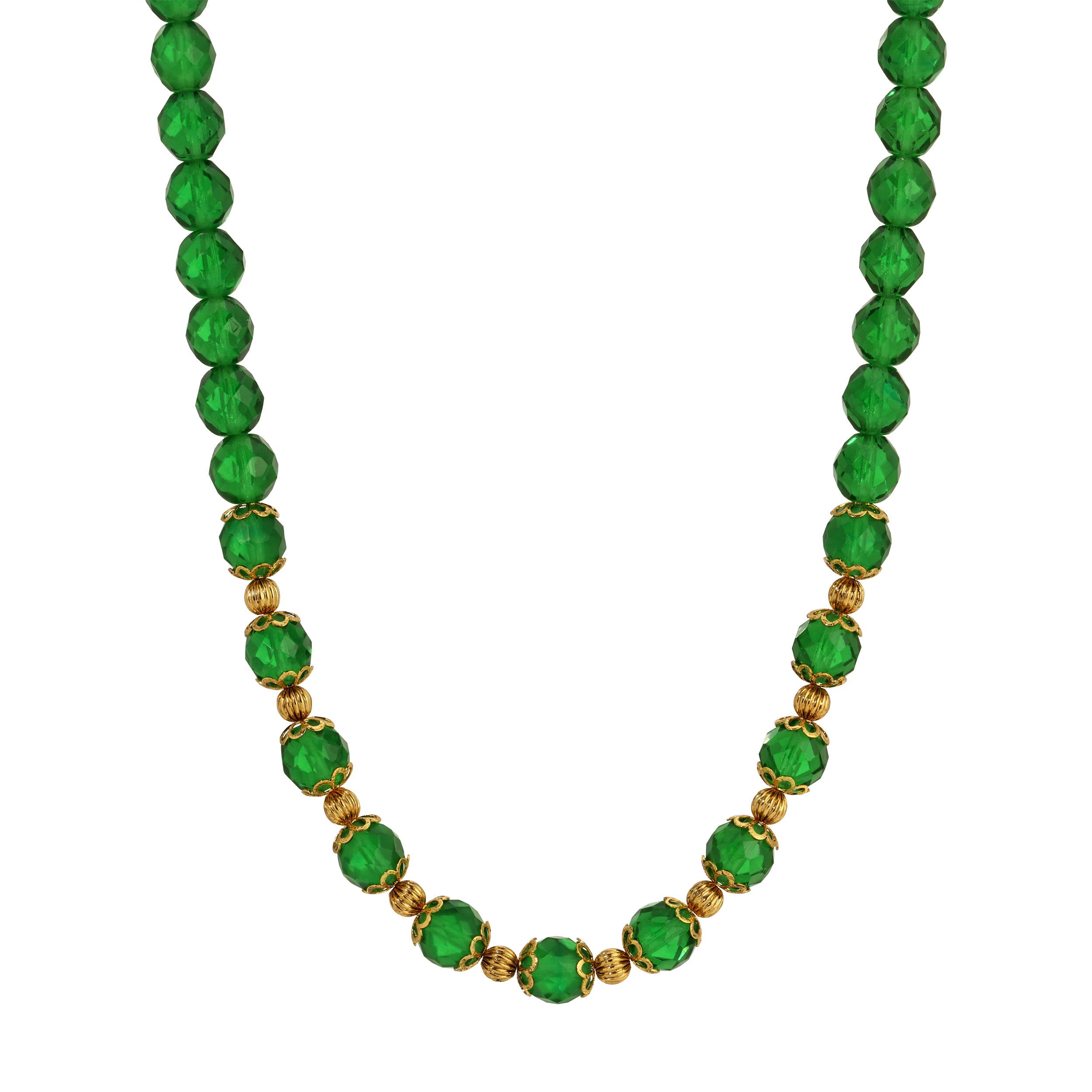 Emerald Shore Crystal Beaded Necklace 18"