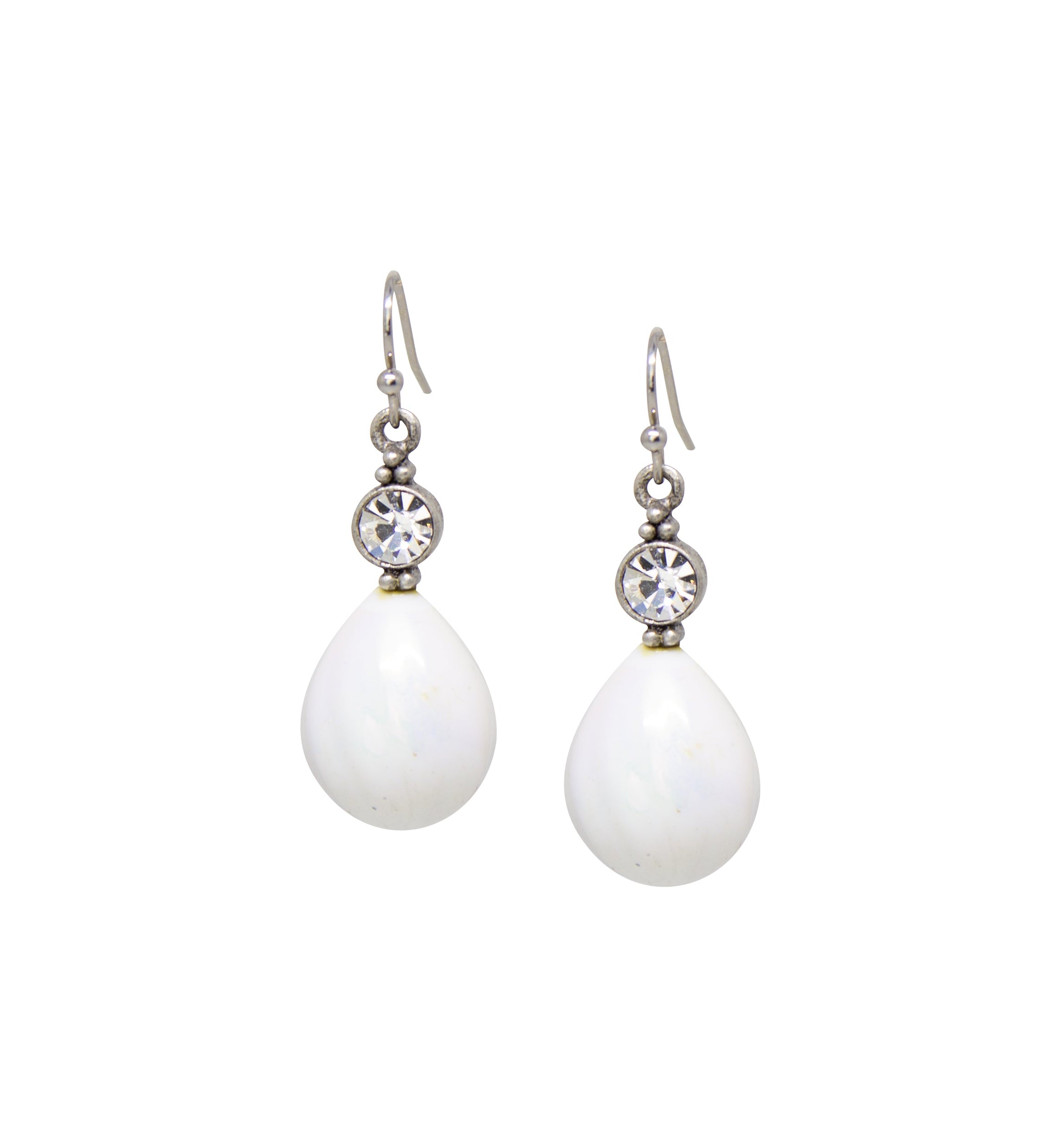 1928 Jewelry Iridescent Baubles & Crystals Drop Earrings