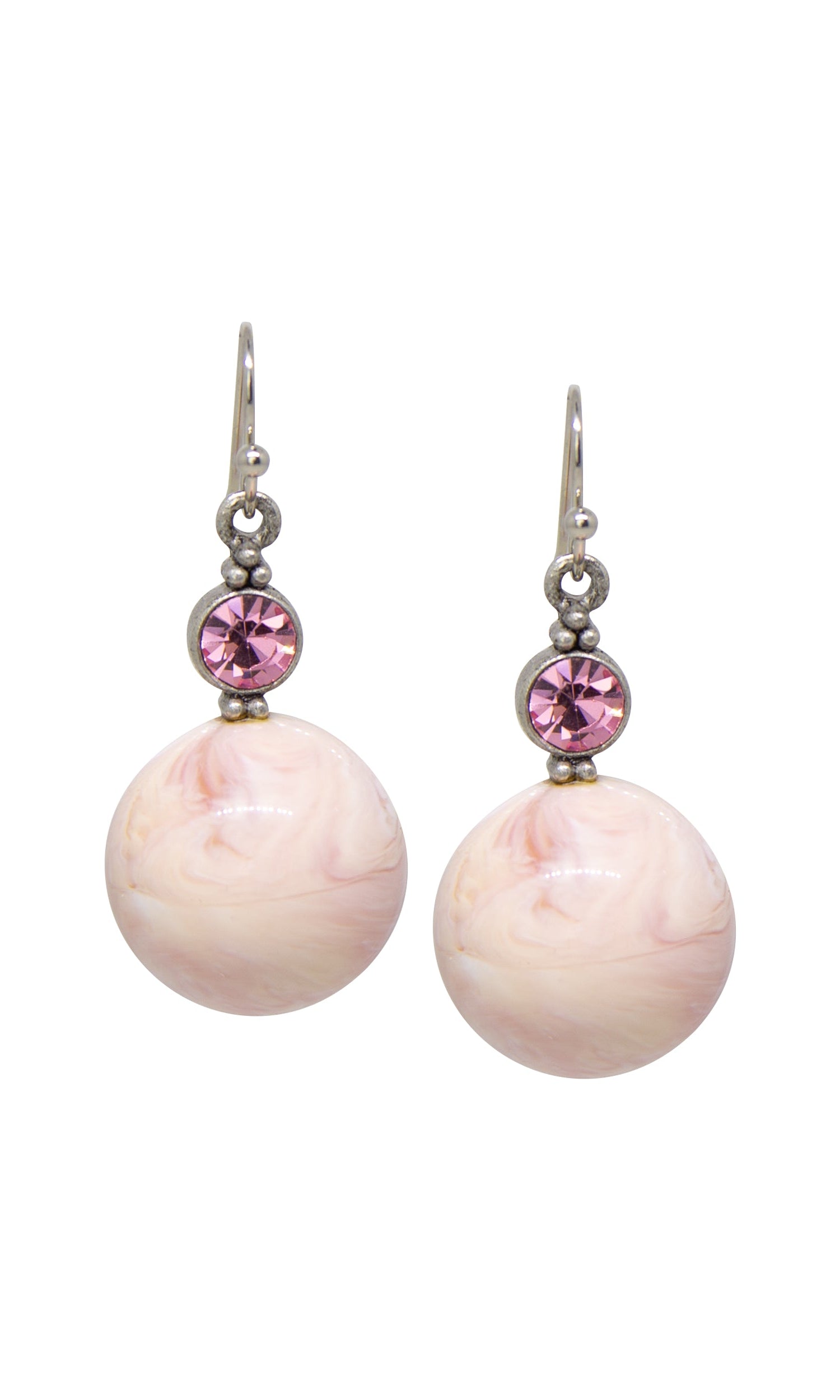 1928 Jewelry Marblesque Baubles & Crystals Drop Earrings - Large