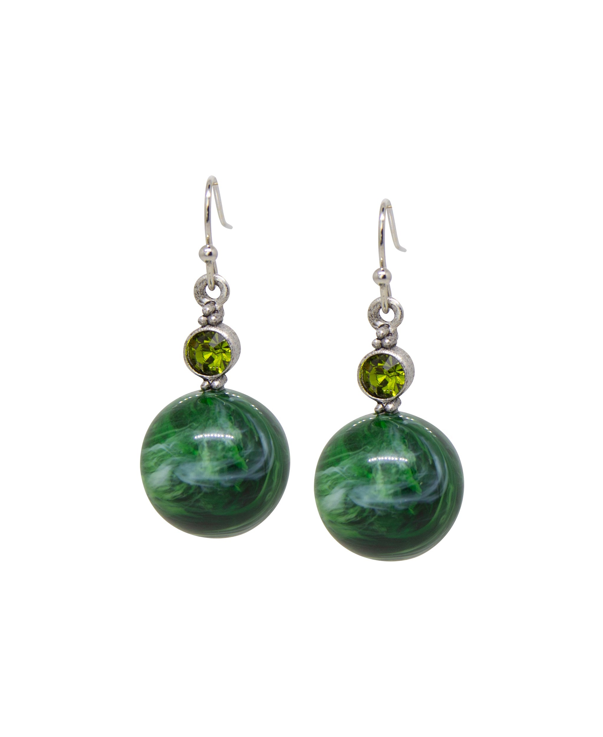 1928 Jewelry Marblesque Baubles & Crystals Drop Earrings - Medium