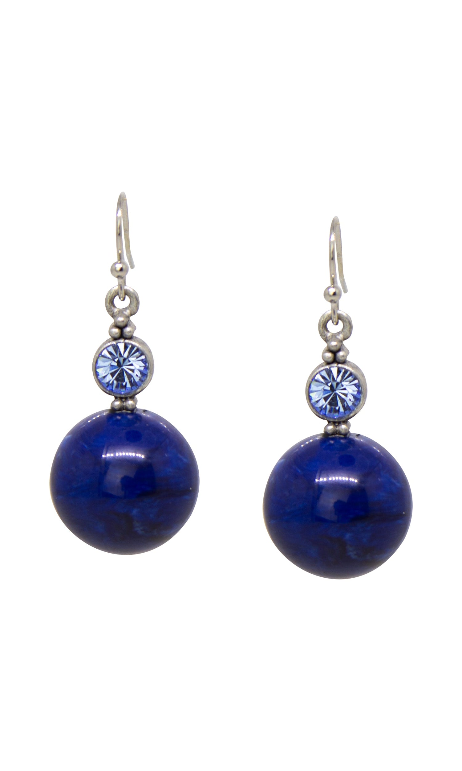 1928 Jewelry Marblesque Baubles & Crystals Drop Earrings - Large