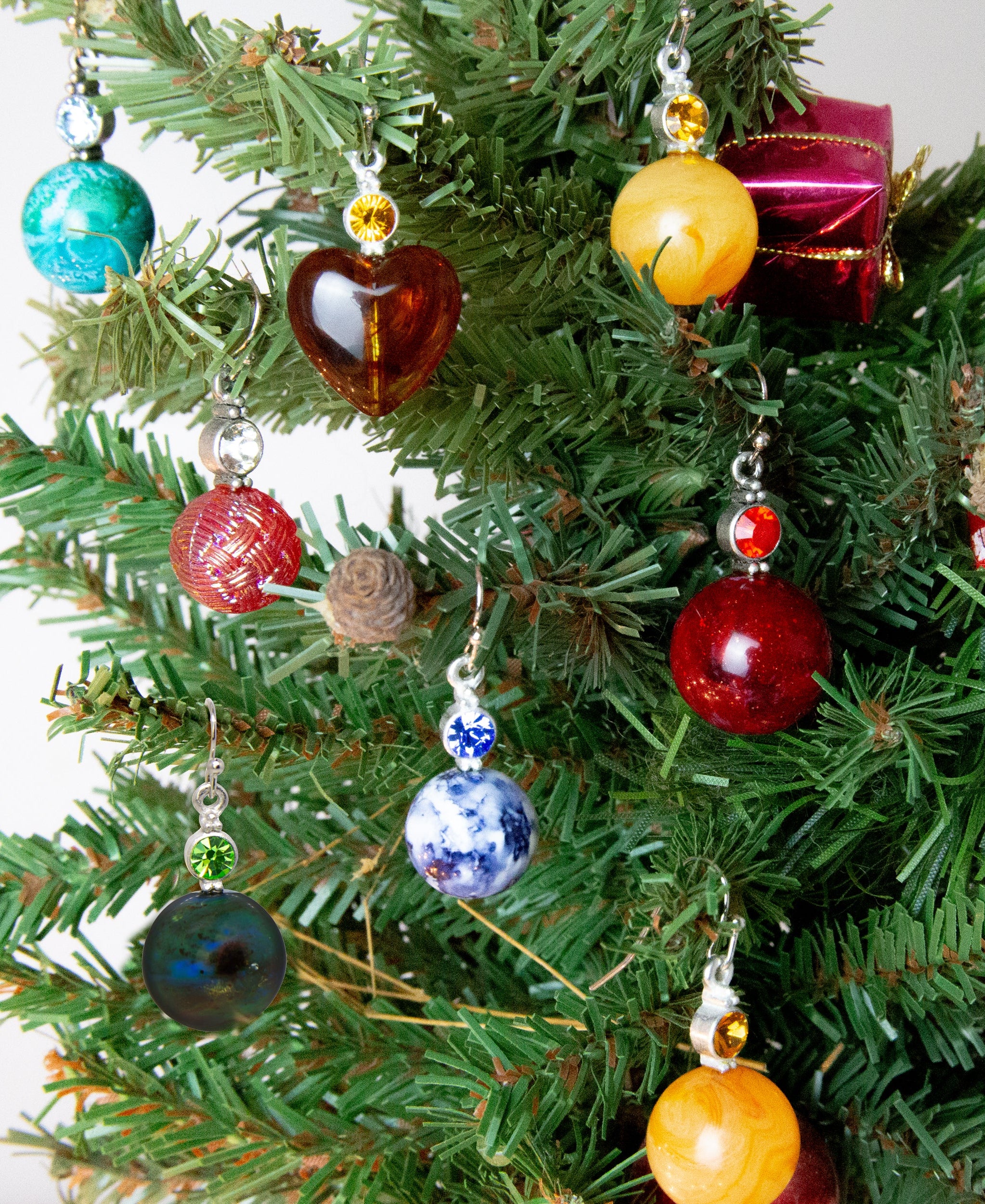 1928 Jewelry Red Sparkling Baubles & Siam Crystals Drop Earrings