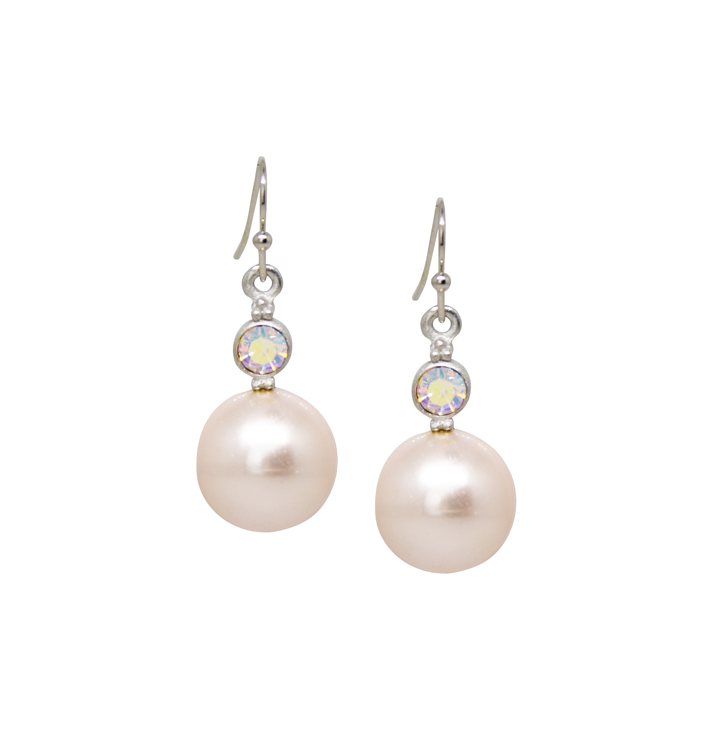 1928 Jewelry Faux Pearl Baubles & Crystals Drop Earrings - Small