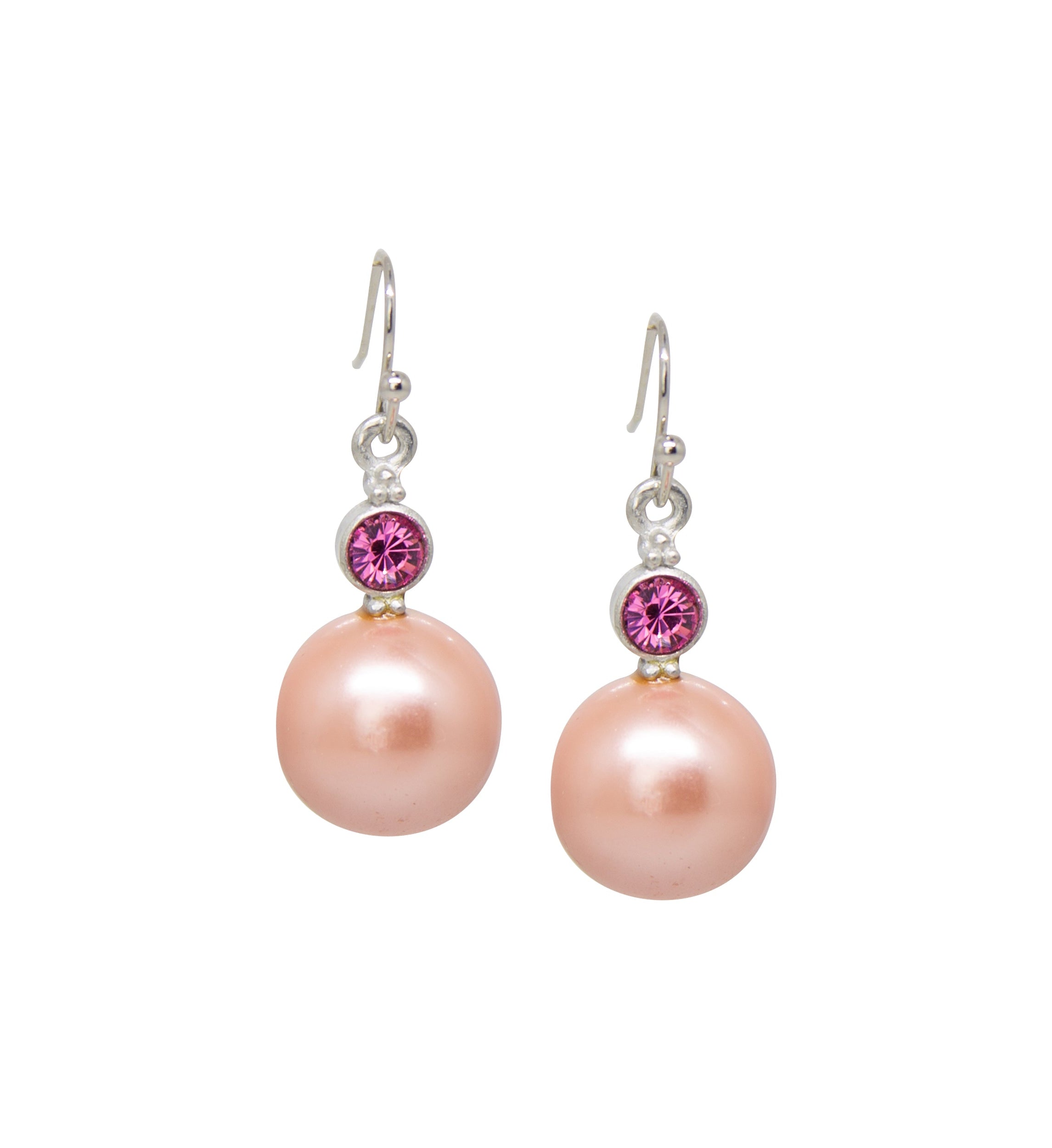 1928 Jewelry Faux Pearl Baubles & Crystals Drop Earrings - Small