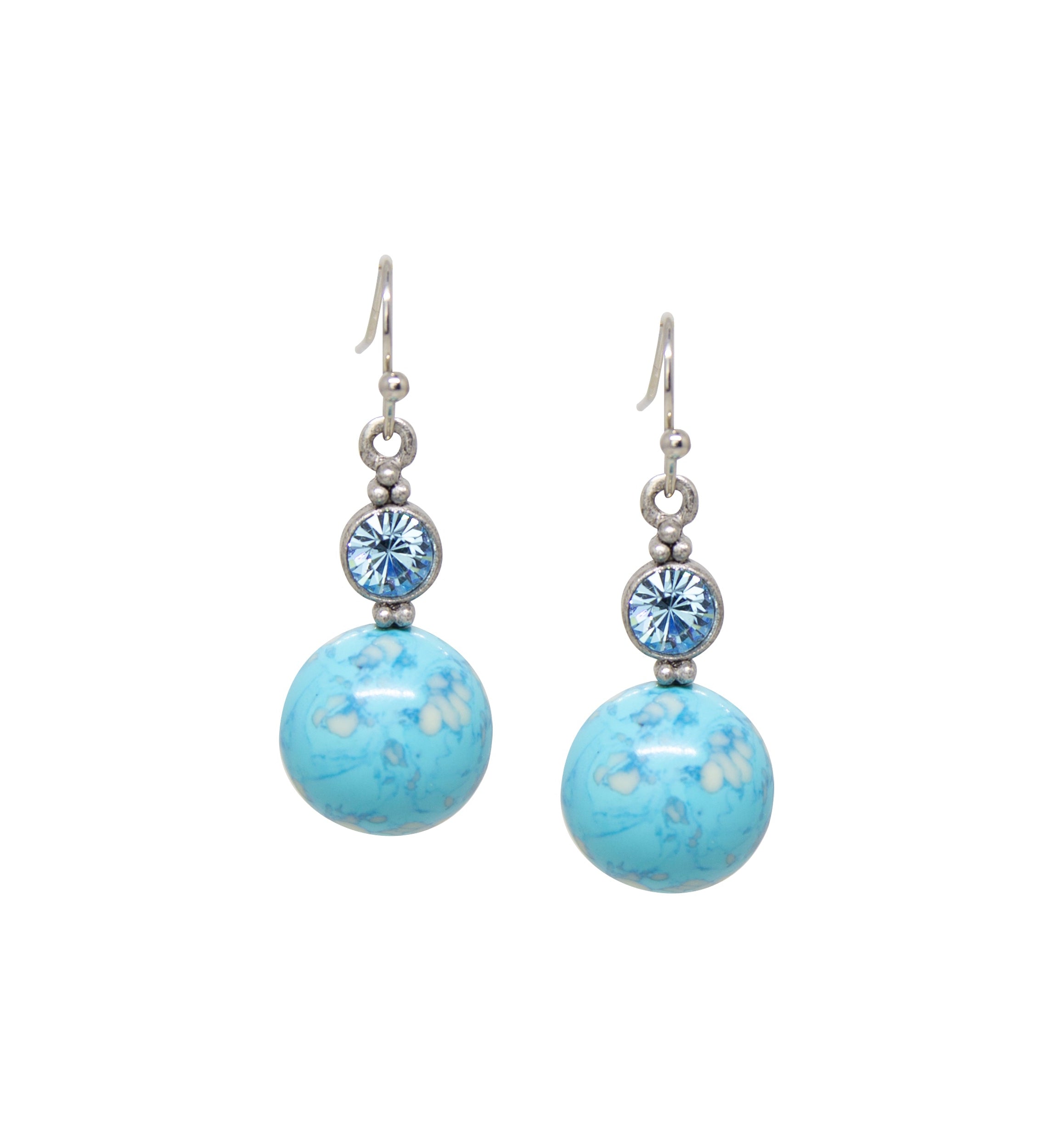 1928 Jewelry Marblesque Baubles & Crystals Drop Earrings - Small