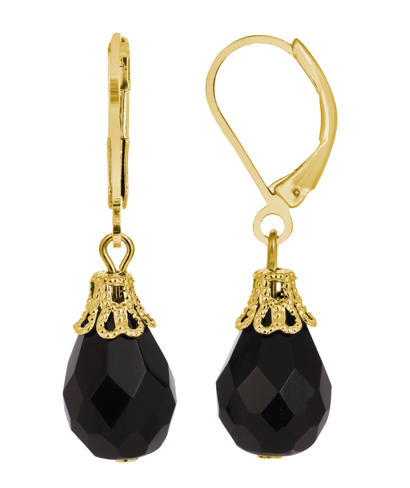 1928 Jewelry Teardrop Crystal Bead Allure Drop Earrings