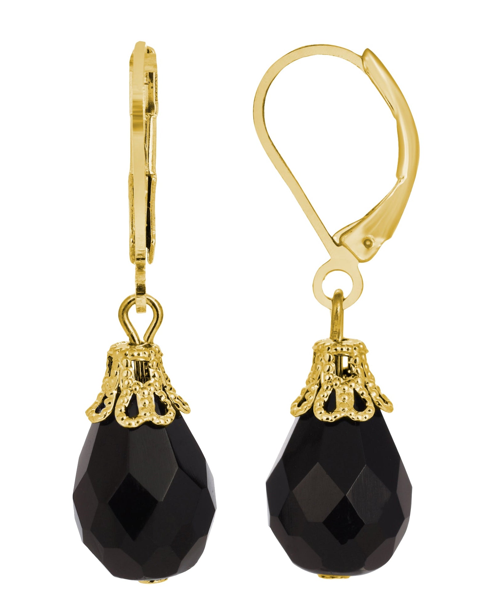 1928 Jewelry Teardrop Crystal Bead Allure Drop Earrings