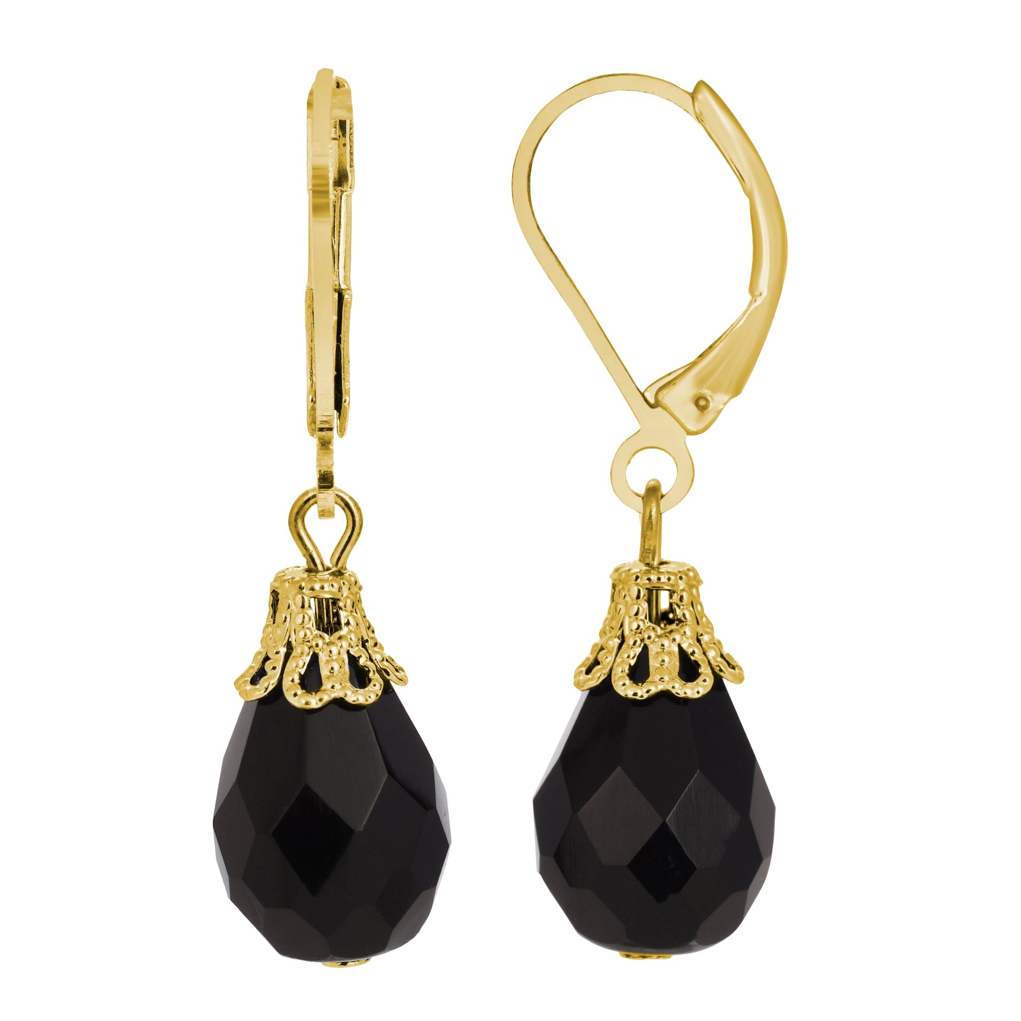 1928 Jewelry Teardrop Crystal Bead Allure Drop Earrings