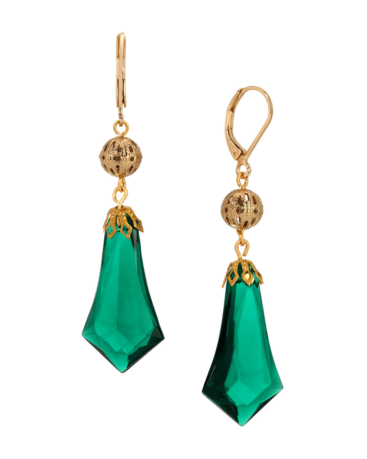 Emerald Green Pendulum Drop & Dangle Earrings