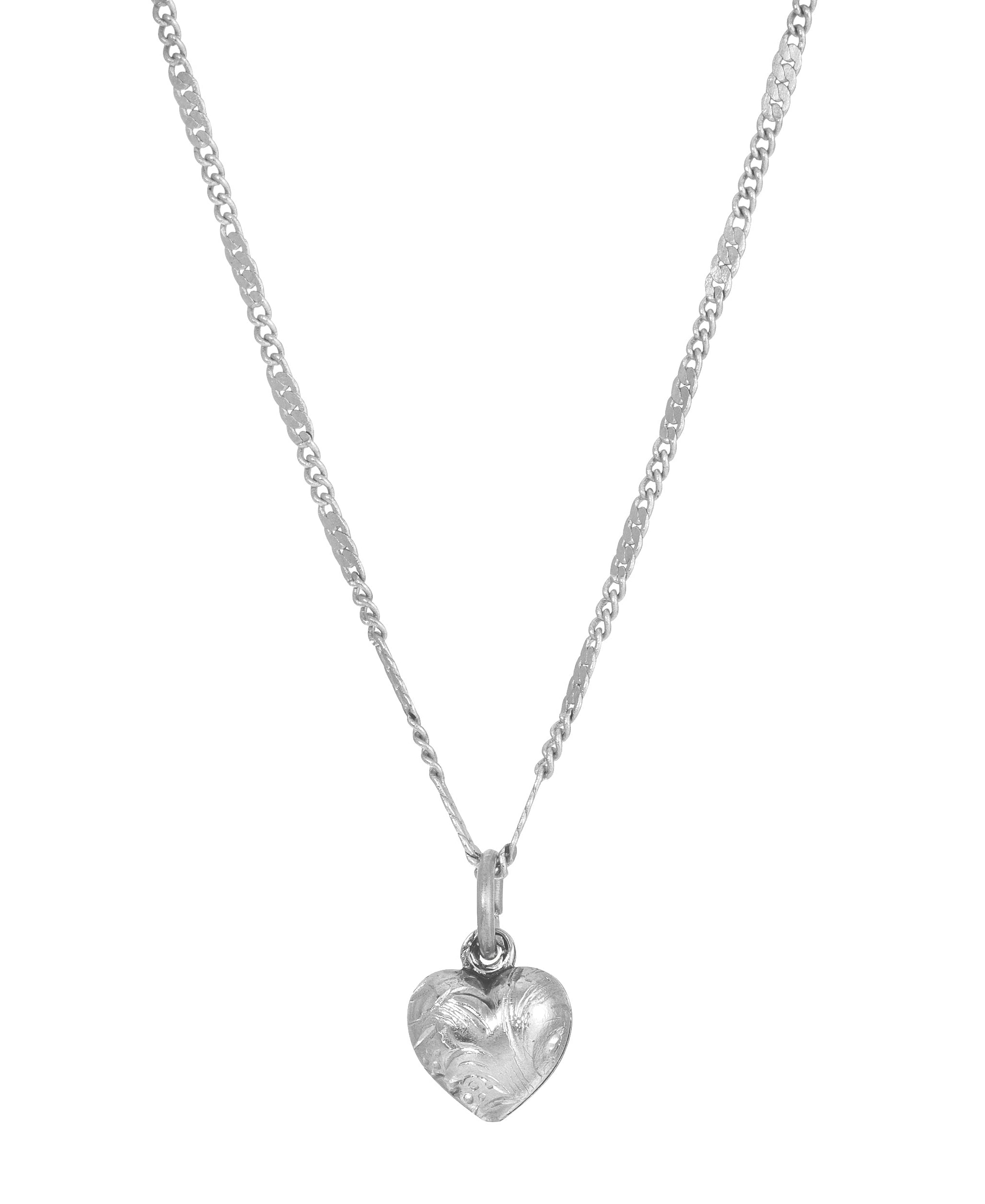 1928 Jewelry Small Puffed Floral Heart Pendant Necklace 15"