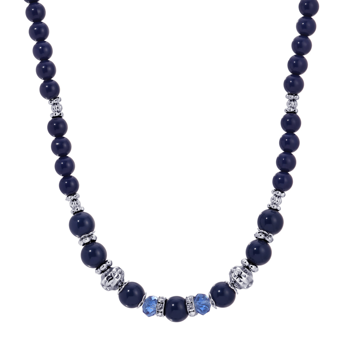 Montana & Light Sapphire Blue Beaded Necklace 16" + 3" Extension