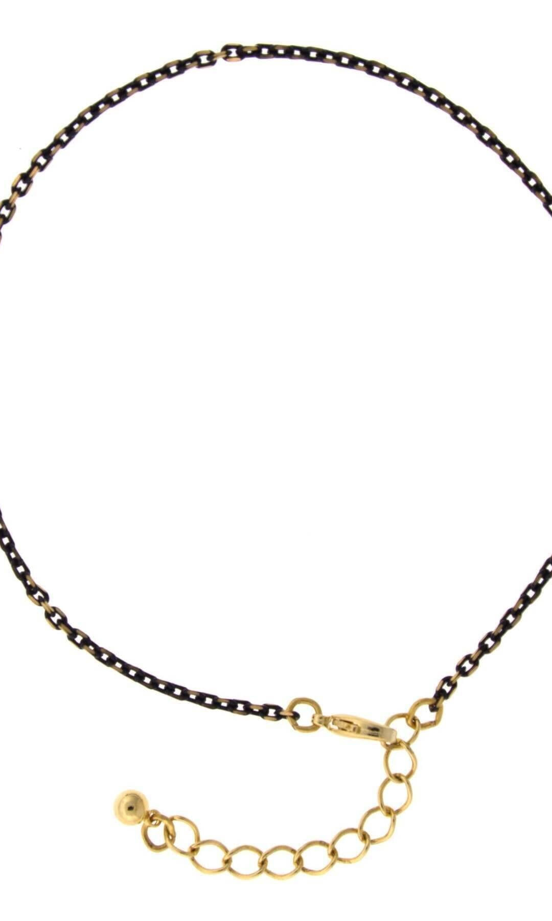 1928 Jewelry Eclipse Black And Gold Chain Anklet 9" + 1.5" Extension