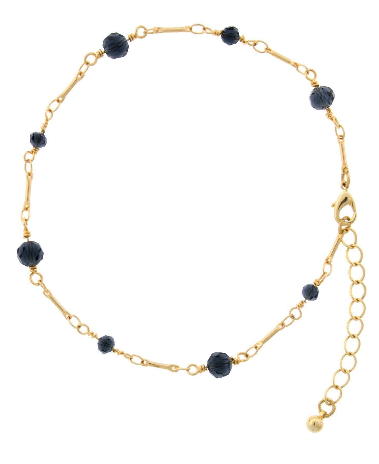 1928 Jewelry Multi Beaded Chain Anklet 9" + 1.5" Extension