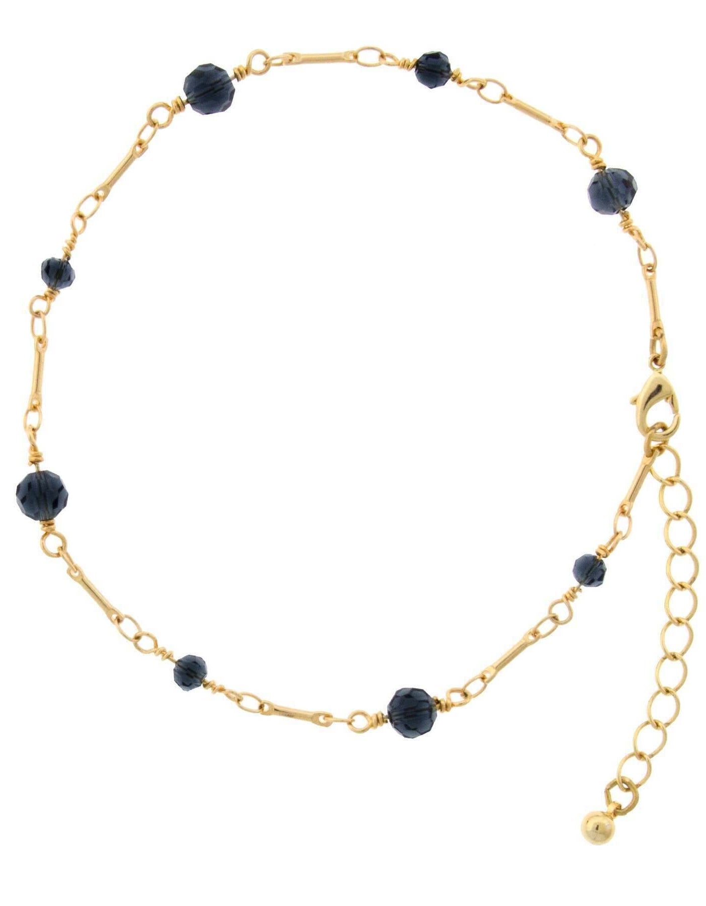 1928 Jewelry Multi Beaded Chain Anklet 9" + 1.5" Extension