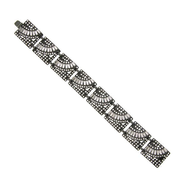 Antiquities Couture Deco Geo Crystal Black Bracelet