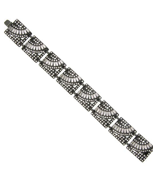 Antiquities Couture Deco Geo Crystal Black Bracelet