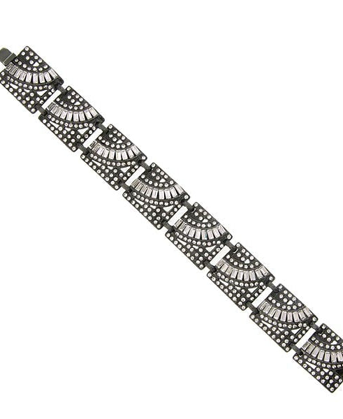 Antiquities Couture Deco Geo Crystal Black Bracelet