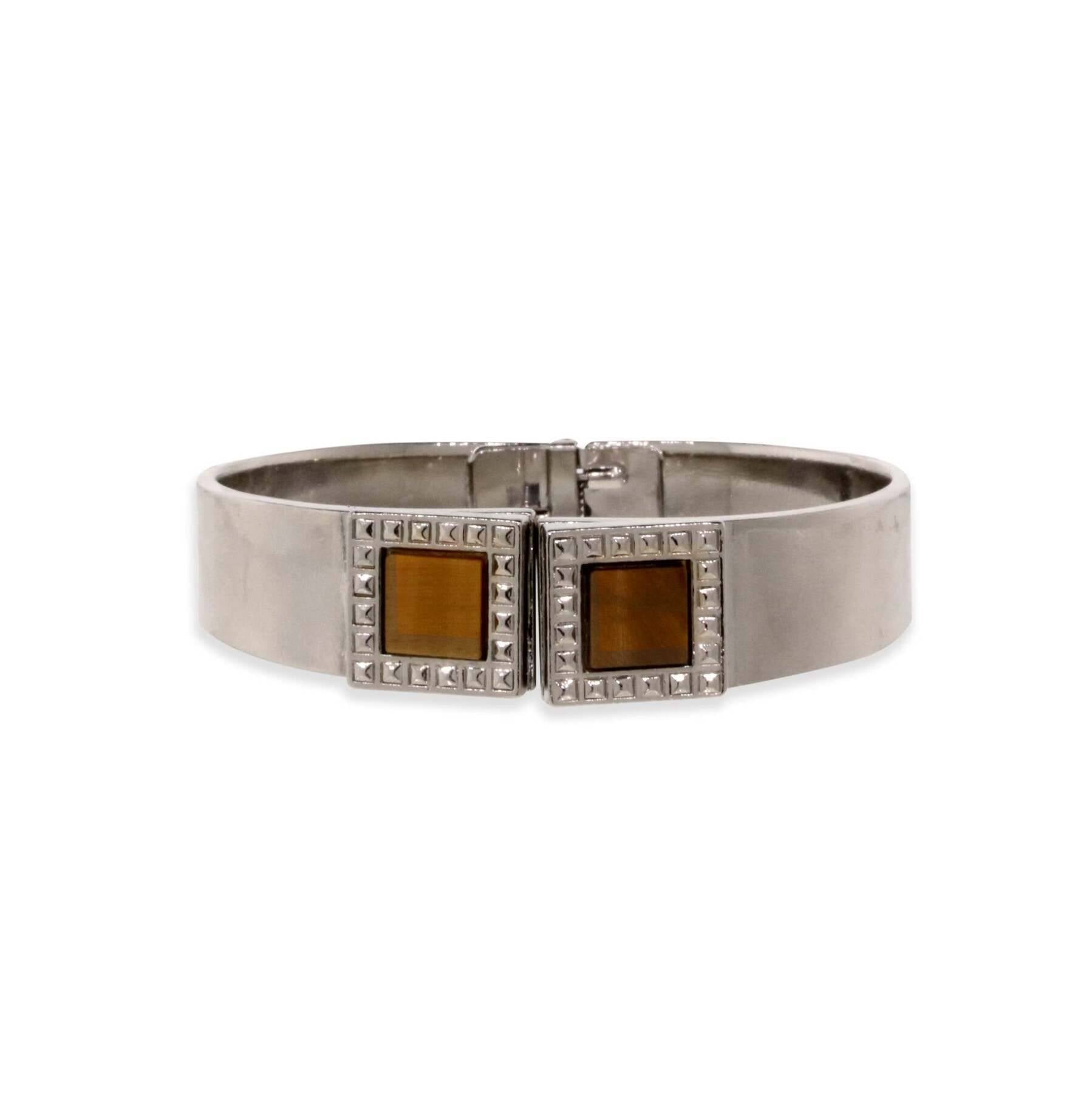1928 Jewelry Gemstone Square Spring Bracelet
