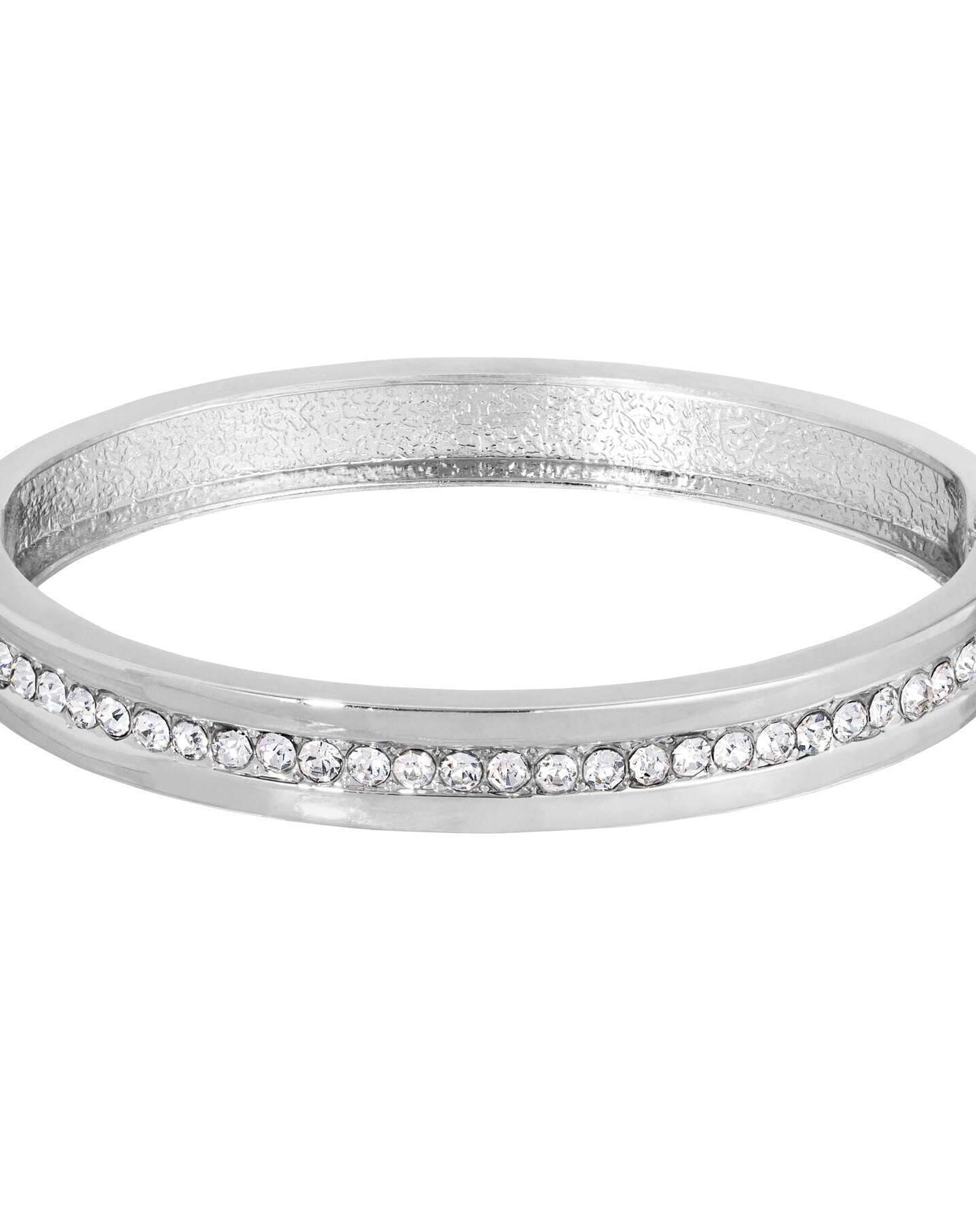 1928 Jewelry Thin & Timeless Crystal Stretch Bangle Bracelet