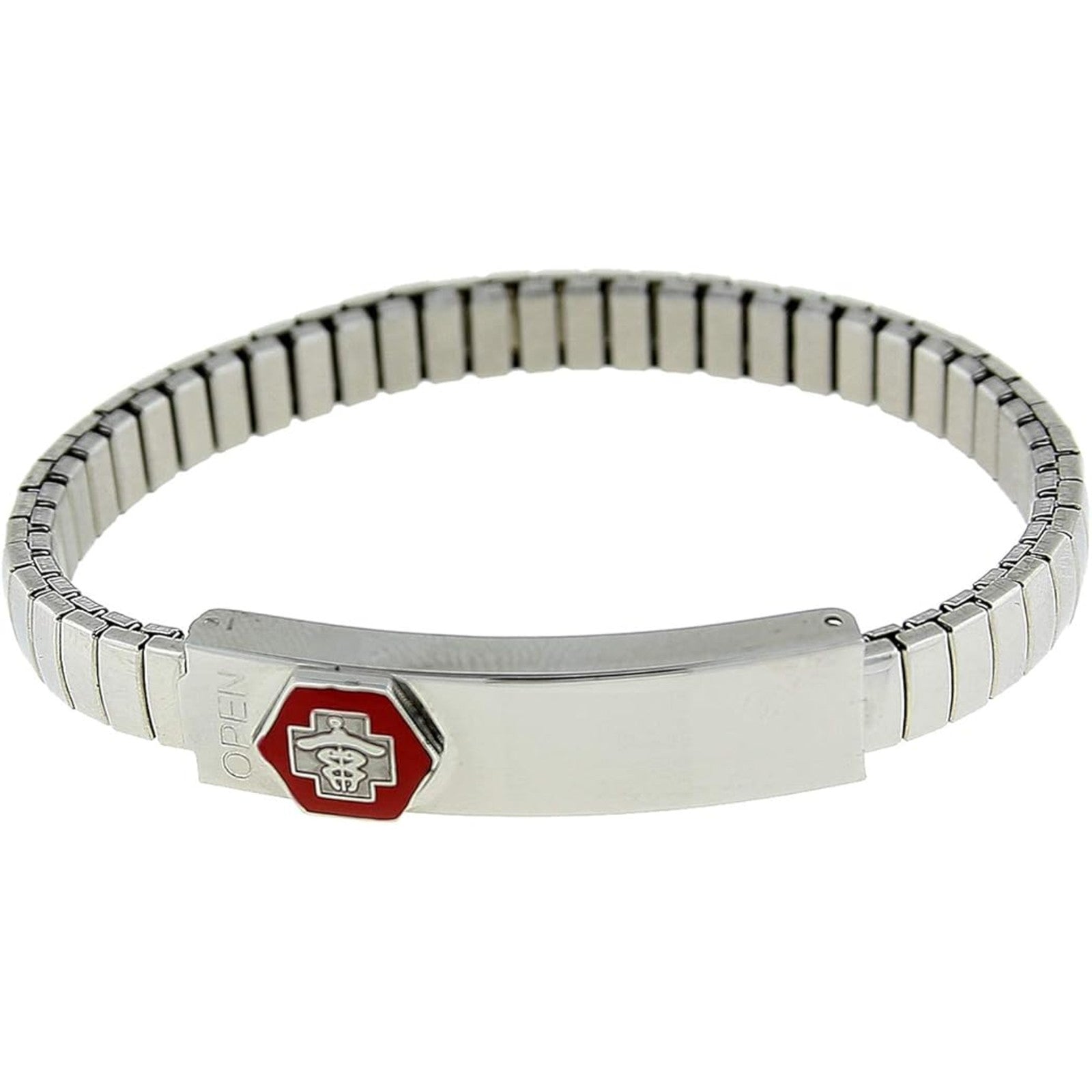 1928 Jewelry Stainless Steel Small Medical Alert ID Stretch Bracelet