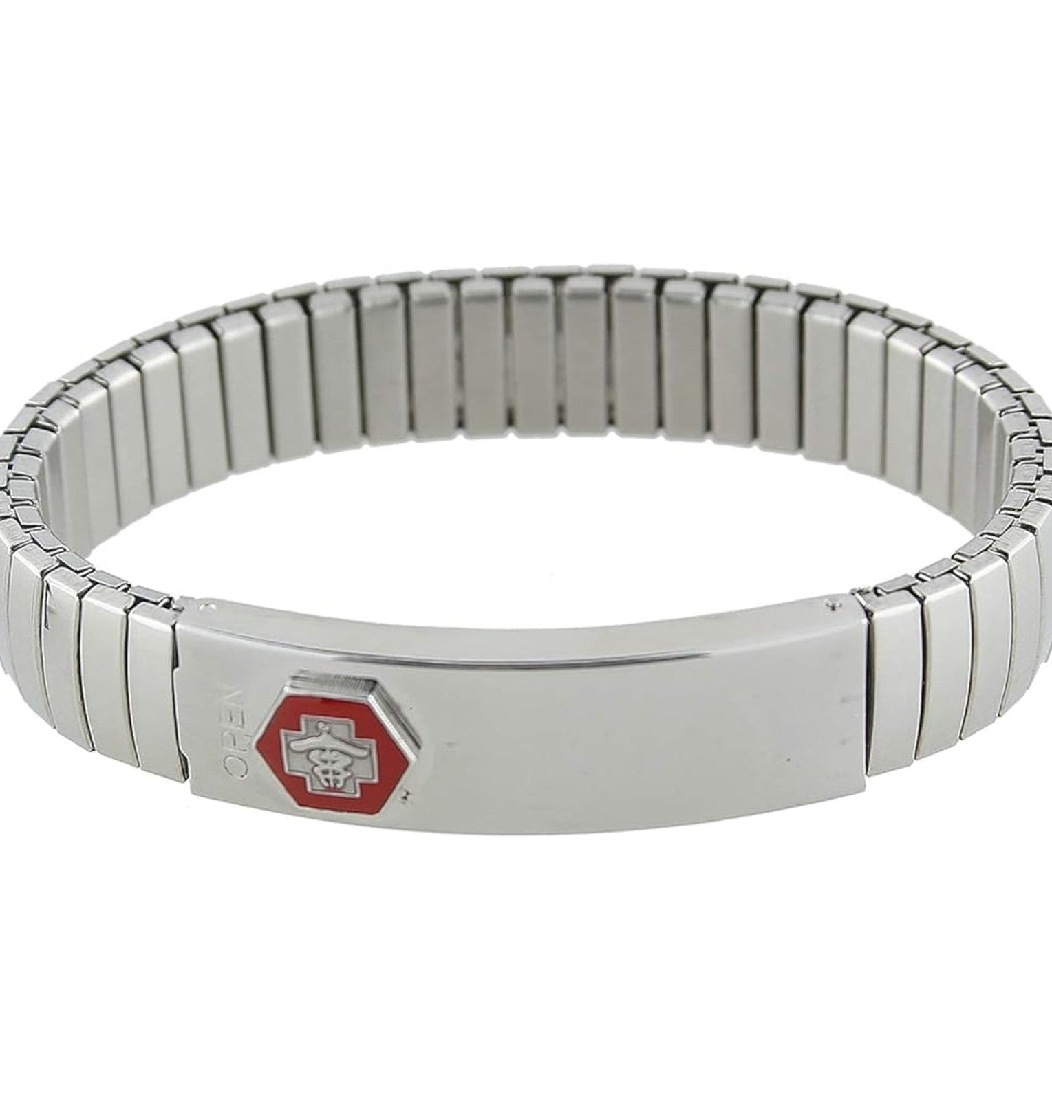 1928 Jewelry Stainless Steel Small Medical Alert ID Stretch Bracelet