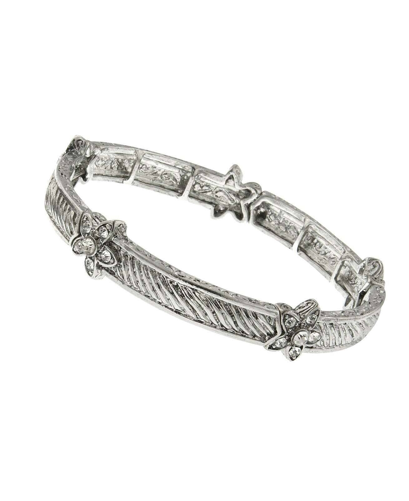 2028 Jewelry Lily Flower Crystal Stretch Bracelet