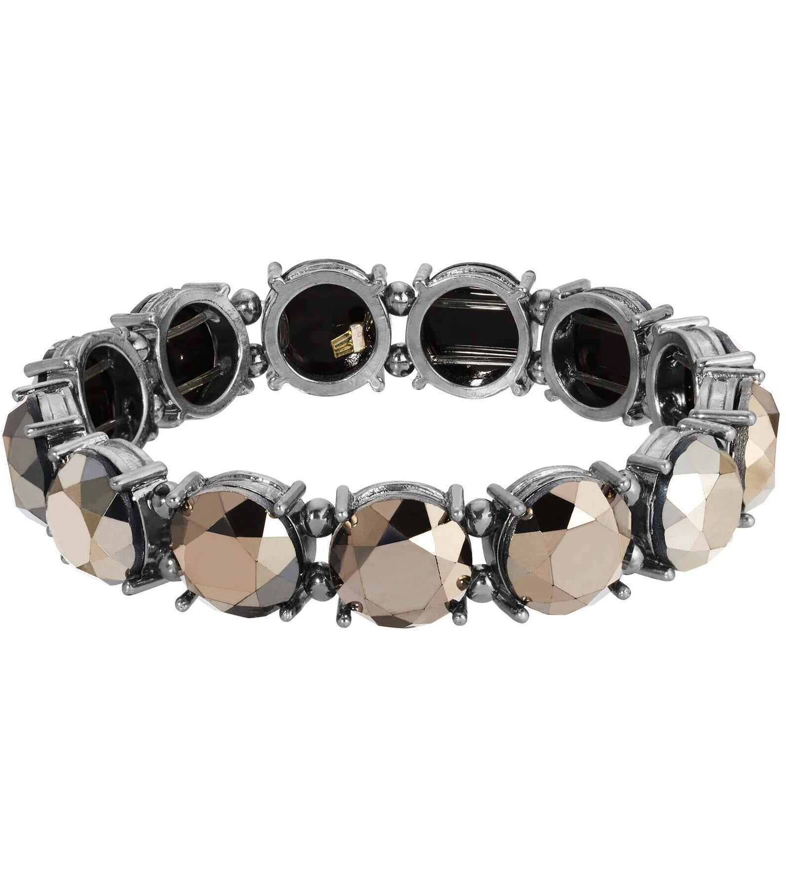 1928 Jewelry Hematite-Color Stone Stretch Bracelet